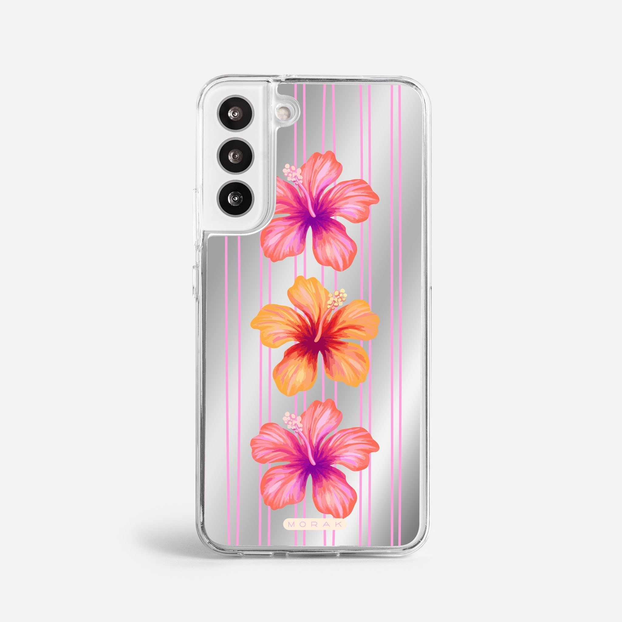 Case Funda Pink Hibiscus - Espejo Premium Para iPhone 17-12 Samsung S26-S22