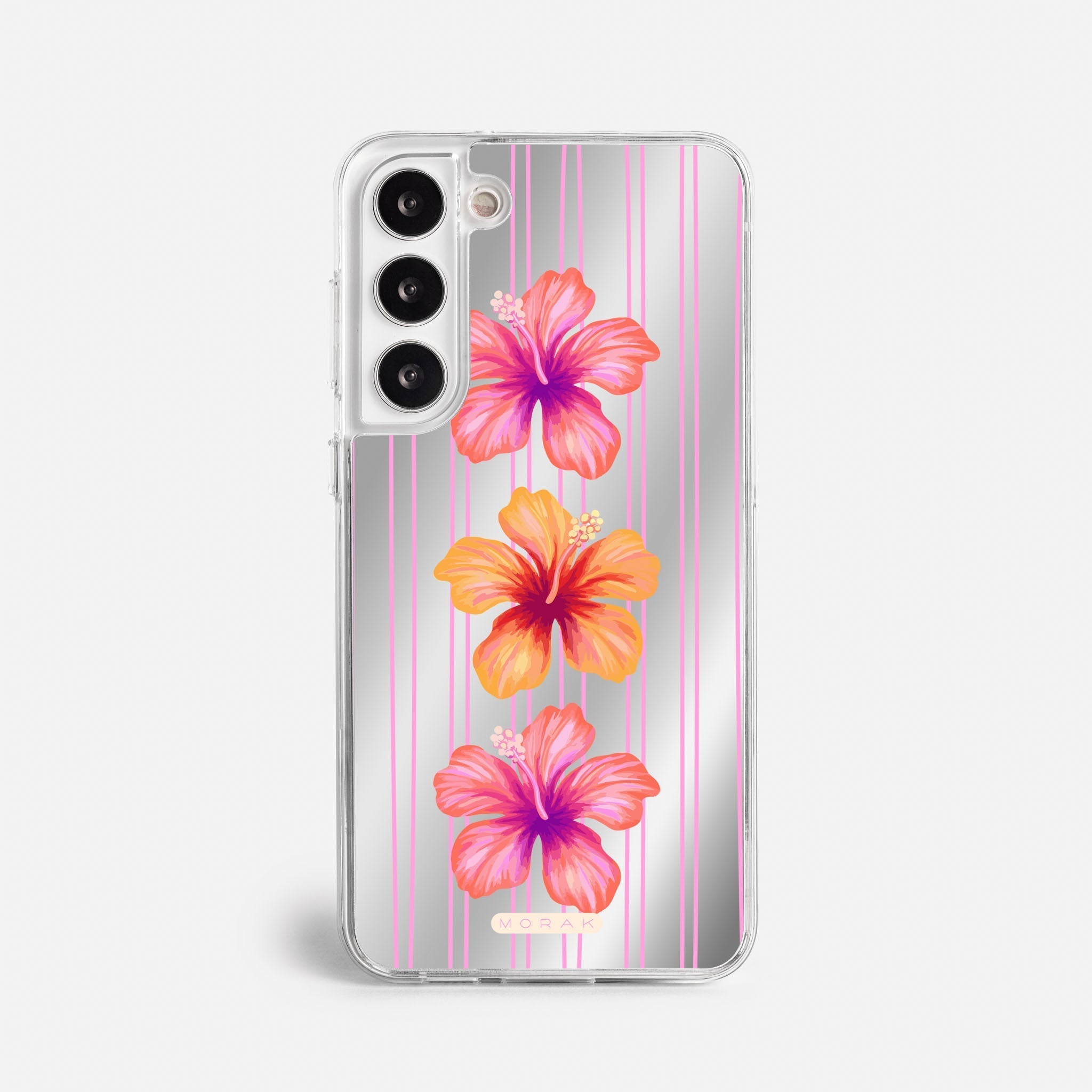 Case Funda Pink Hibiscus - Espejo Premium Para iPhone 17-12 Samsung S26-S22