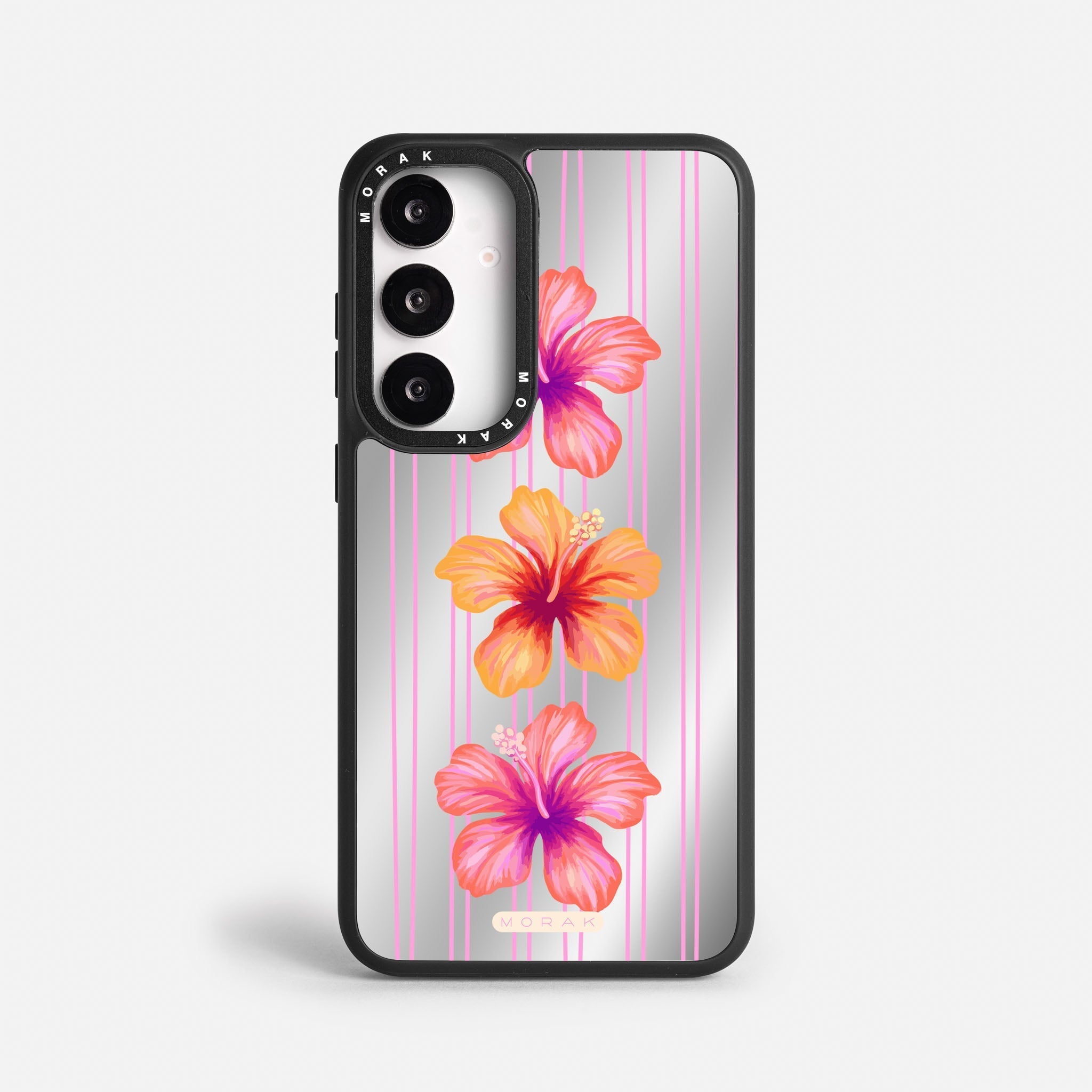 Case Funda Pink Hibiscus - Espejo Premium Para iPhone 17-12 Samsung S26-S22
