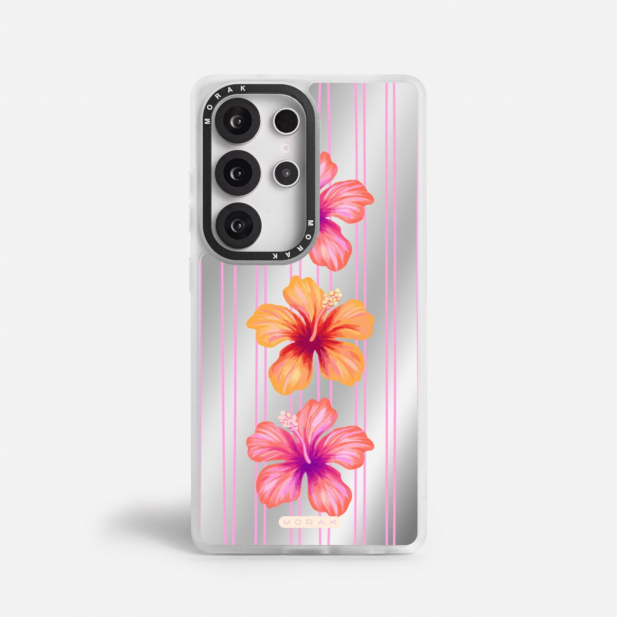 Case Funda Pink Hibiscus - Espejo Premium Para iPhone 17-12 Samsung S26-S22
