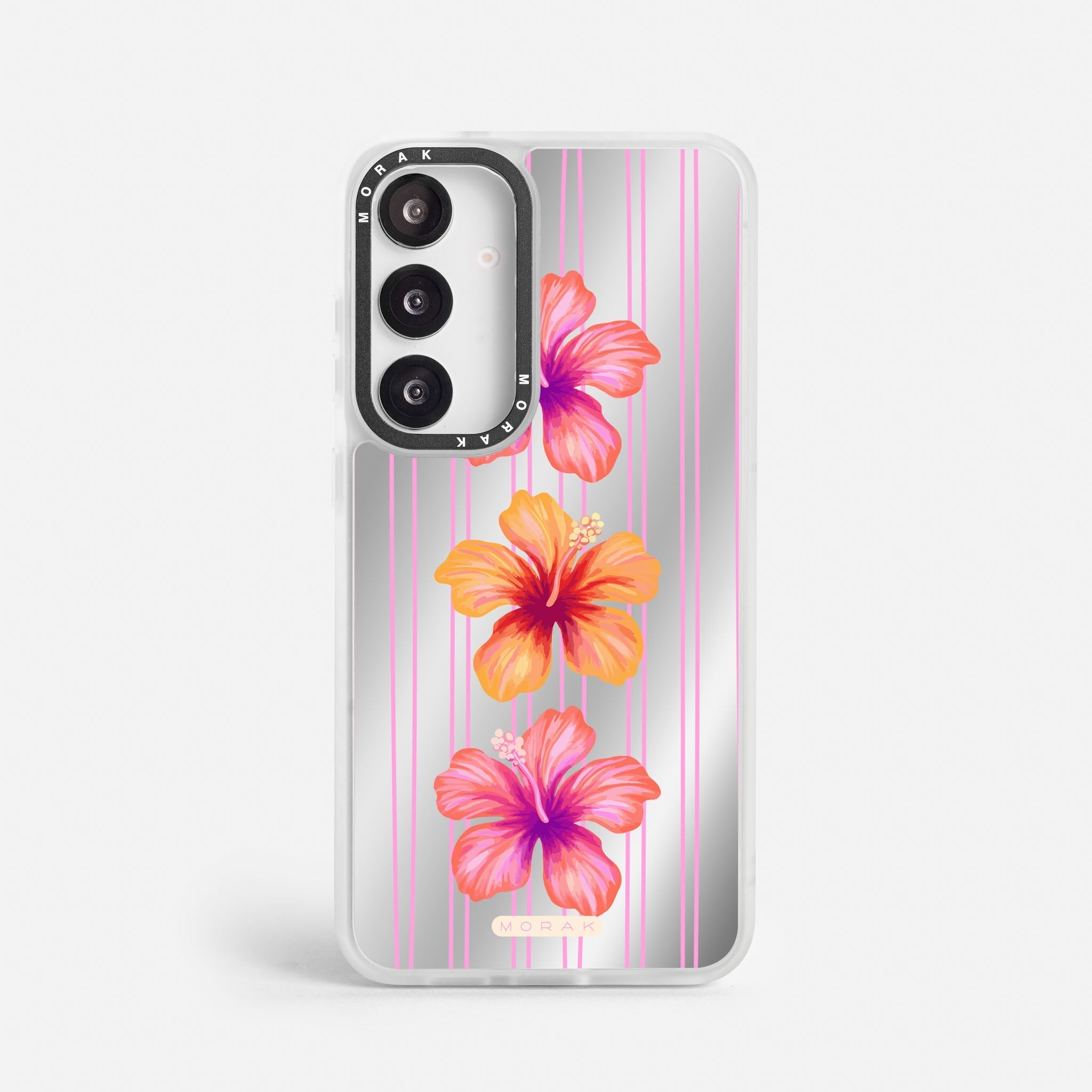 Case Funda Pink Hibiscus - Espejo Premium Para iPhone 17-12 Samsung S26-S22