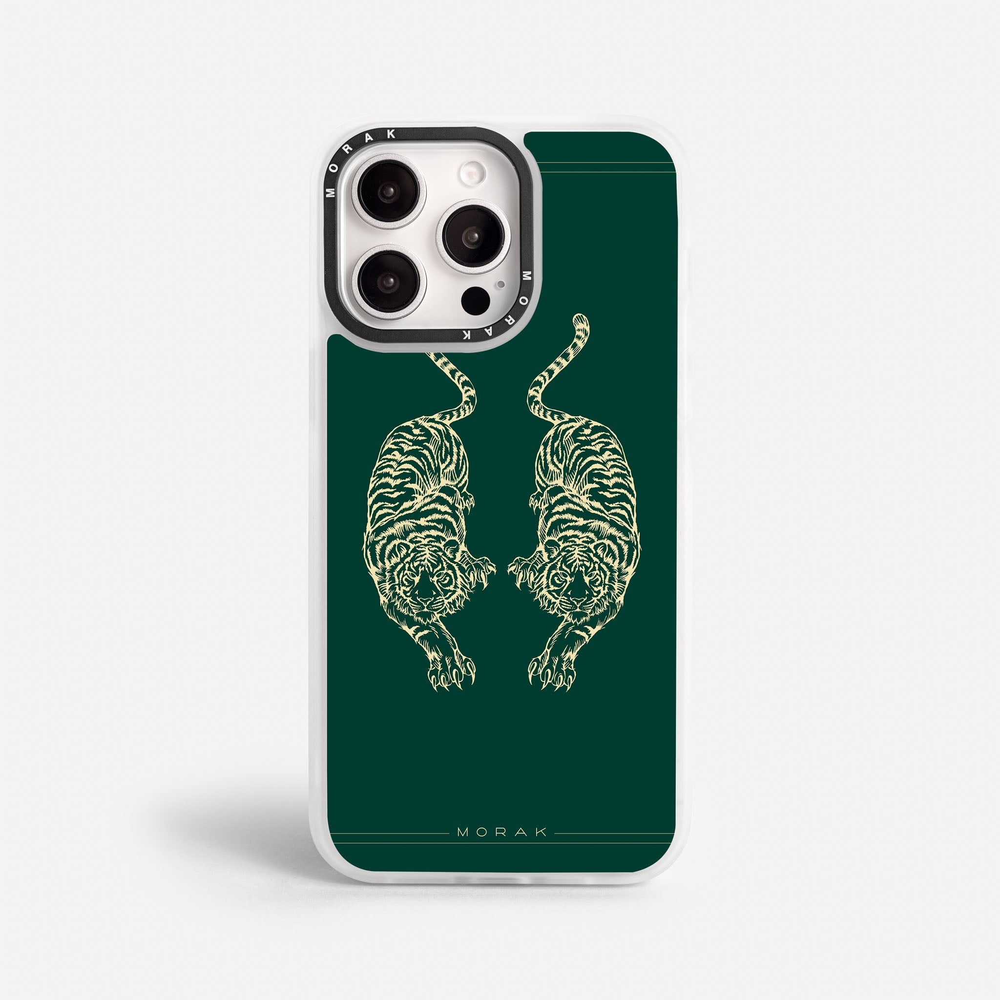 Case Twin Tigers - Blanco Premium – Protección antigolpe | Diseño colombiano | Morak