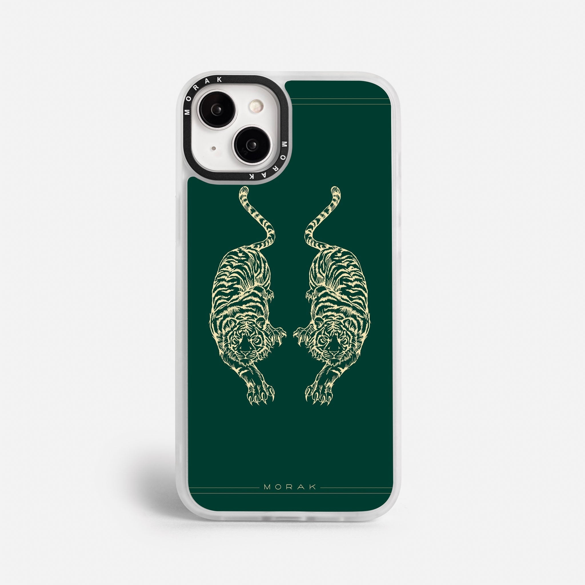 Case Twin Tigers - Blanco Premium – Protección antigolpe | Diseño colombiano | Morak