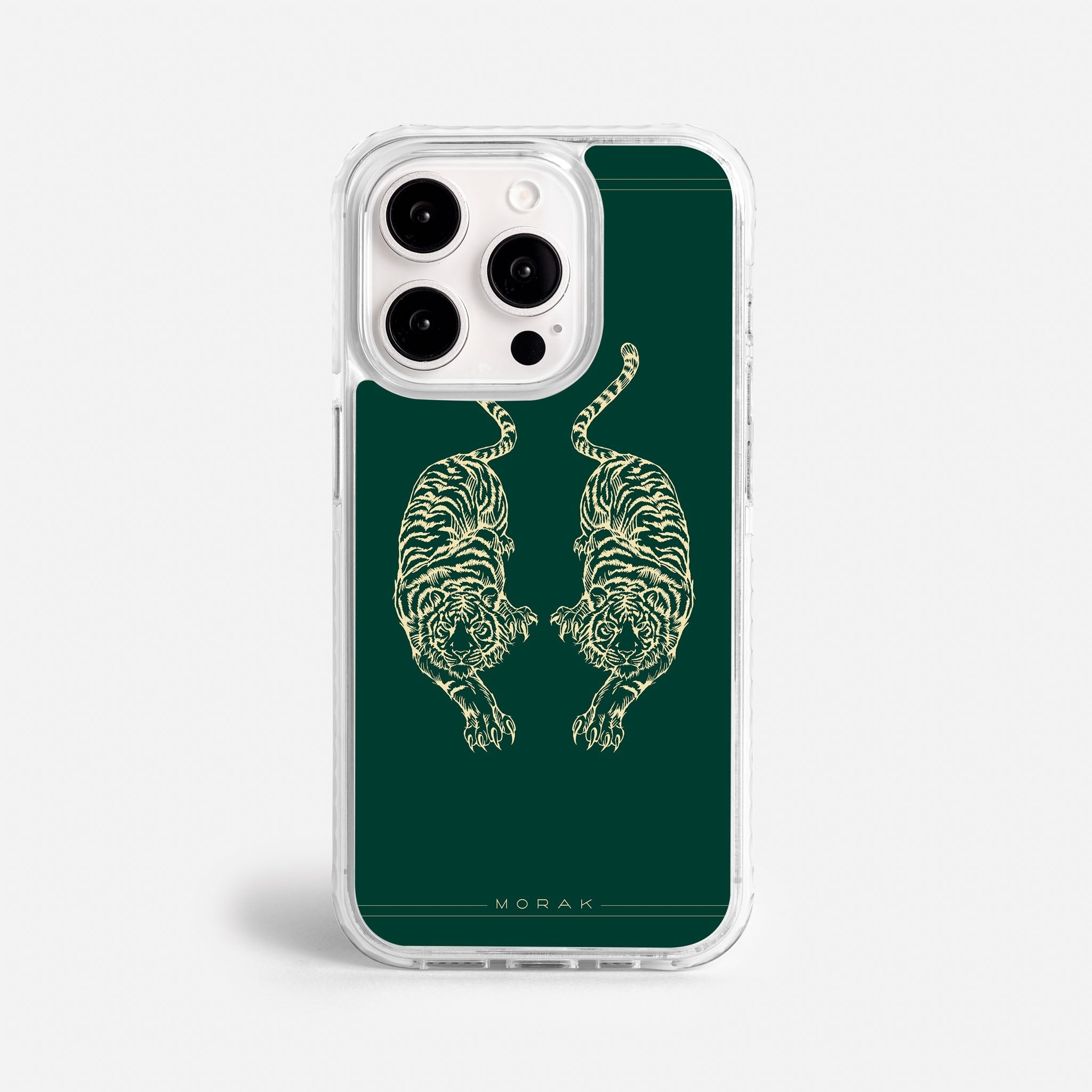Case Twin Tigers - Blanco Premium – Protección antigolpe | Diseño colombiano | Morak