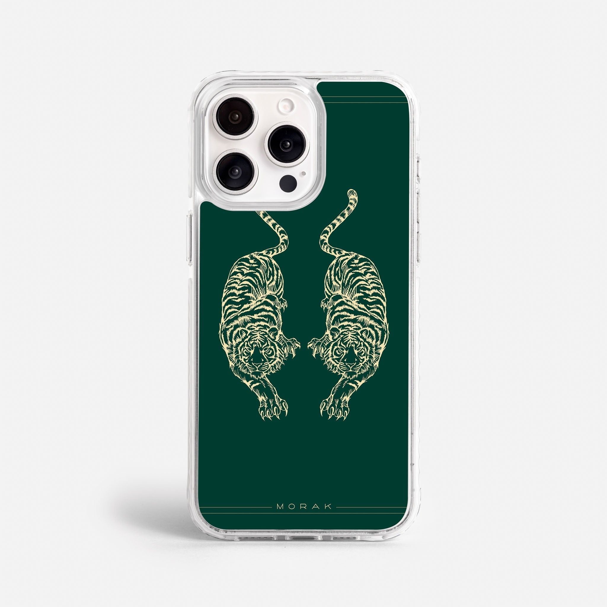 Case Twin Tigers - Blanco Premium – Protección antigolpe | Diseño colombiano | Morak