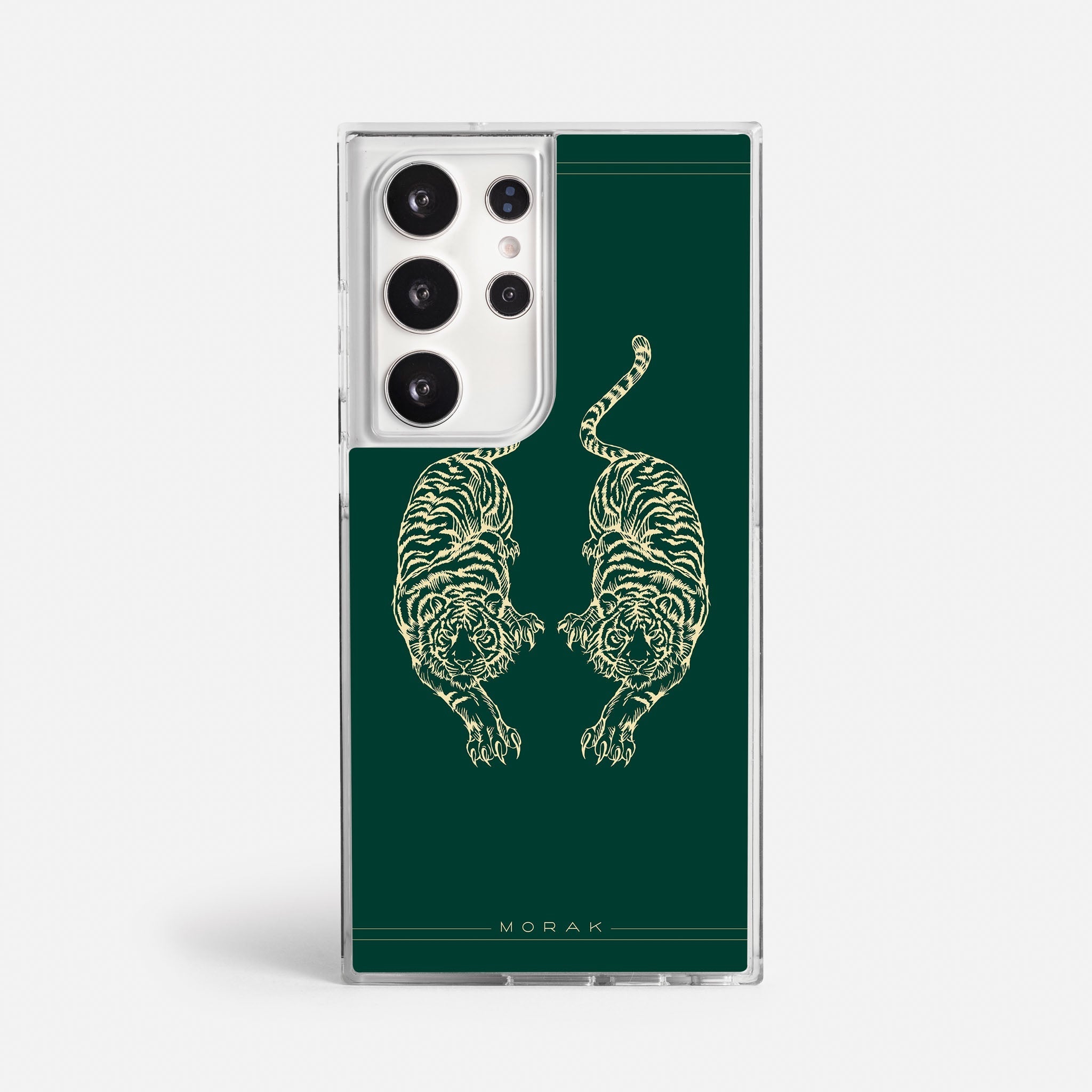 Case Twin Tigers - Blanco Premium – Protección antigolpe | Diseño colombiano | Morak