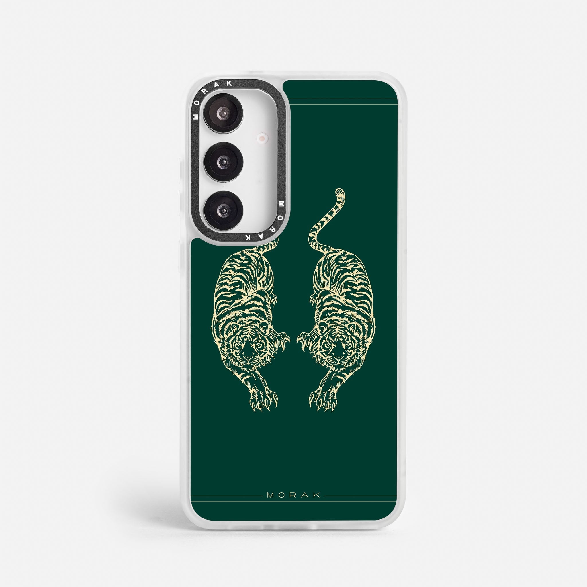 Case Twin Tigers - Blanco Premium – Protección antigolpe | Diseño colombiano | Morak