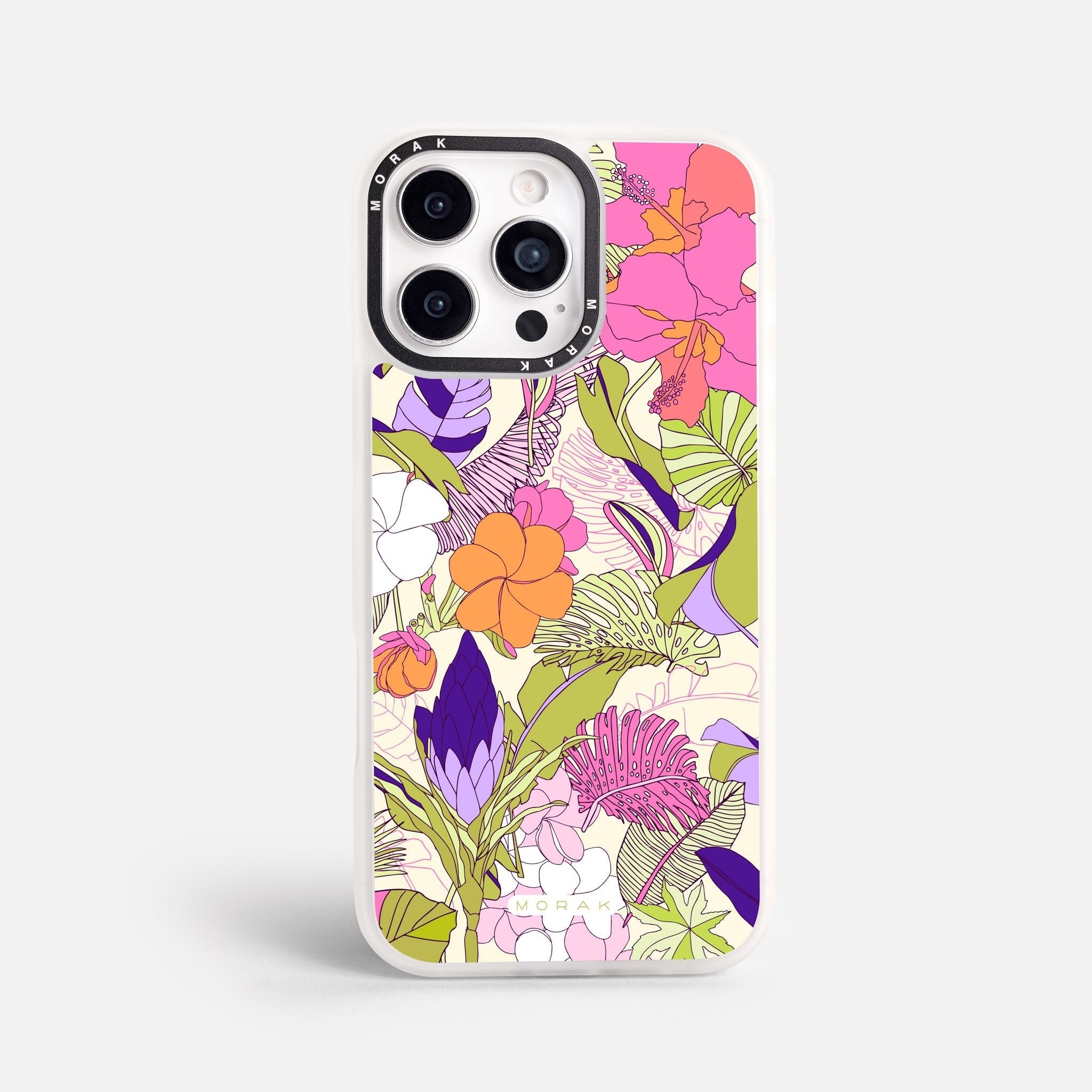 Case Funda Wild Bloom - Blanco Premium Para iPhone 17-12 Samsung S26-S22
