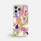 Case Funda Wild Bloom - Blanco Premium Para iPhone 17-12 Samsung S26-S22