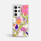 Case Funda Wild Bloom - Blanco Premium Para iPhone 17-12 Samsung S26-S22