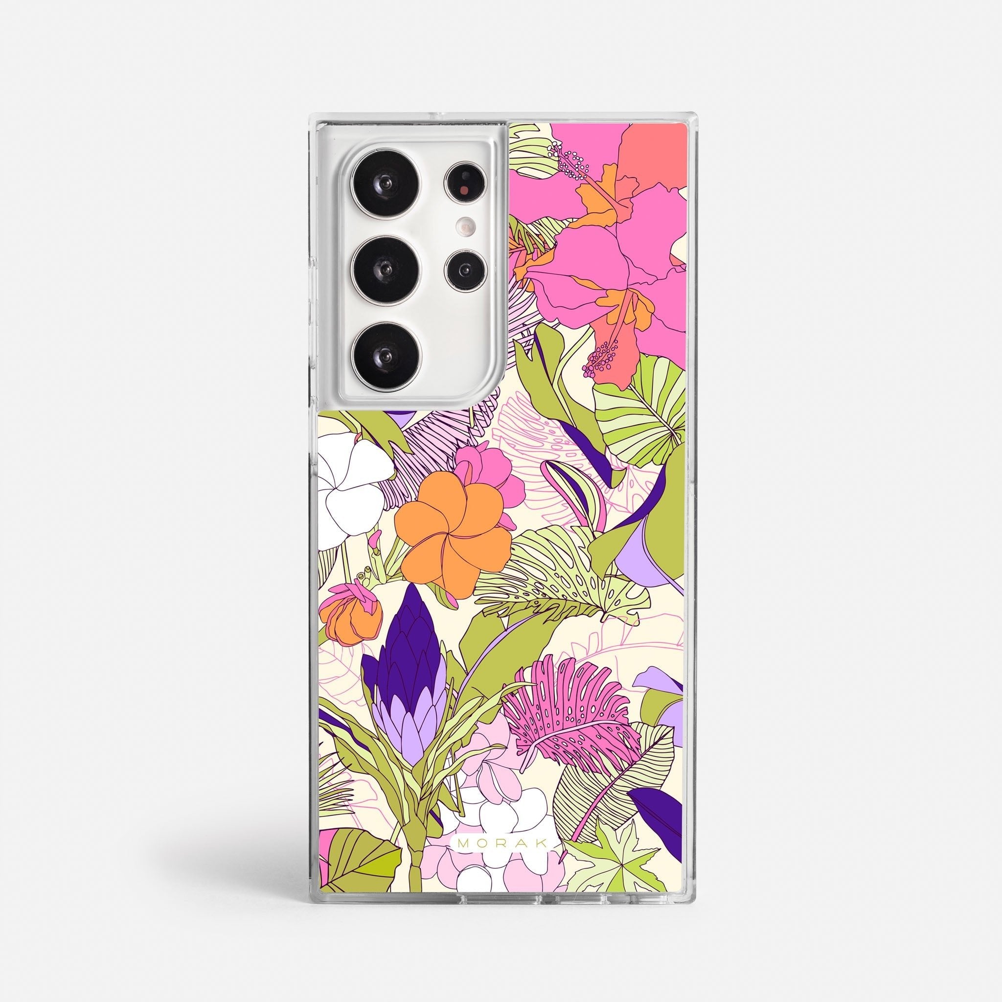 Case Funda Wild Bloom - Blanco Premium Para iPhone 17-12 Samsung S26-S22