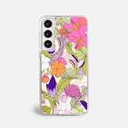 Case Funda Wild Bloom - Blanco Premium Para iPhone 17-12 Samsung S26-S22