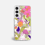 Case Funda Wild Bloom - Blanco Premium Para iPhone 17-12 Samsung S26-S22