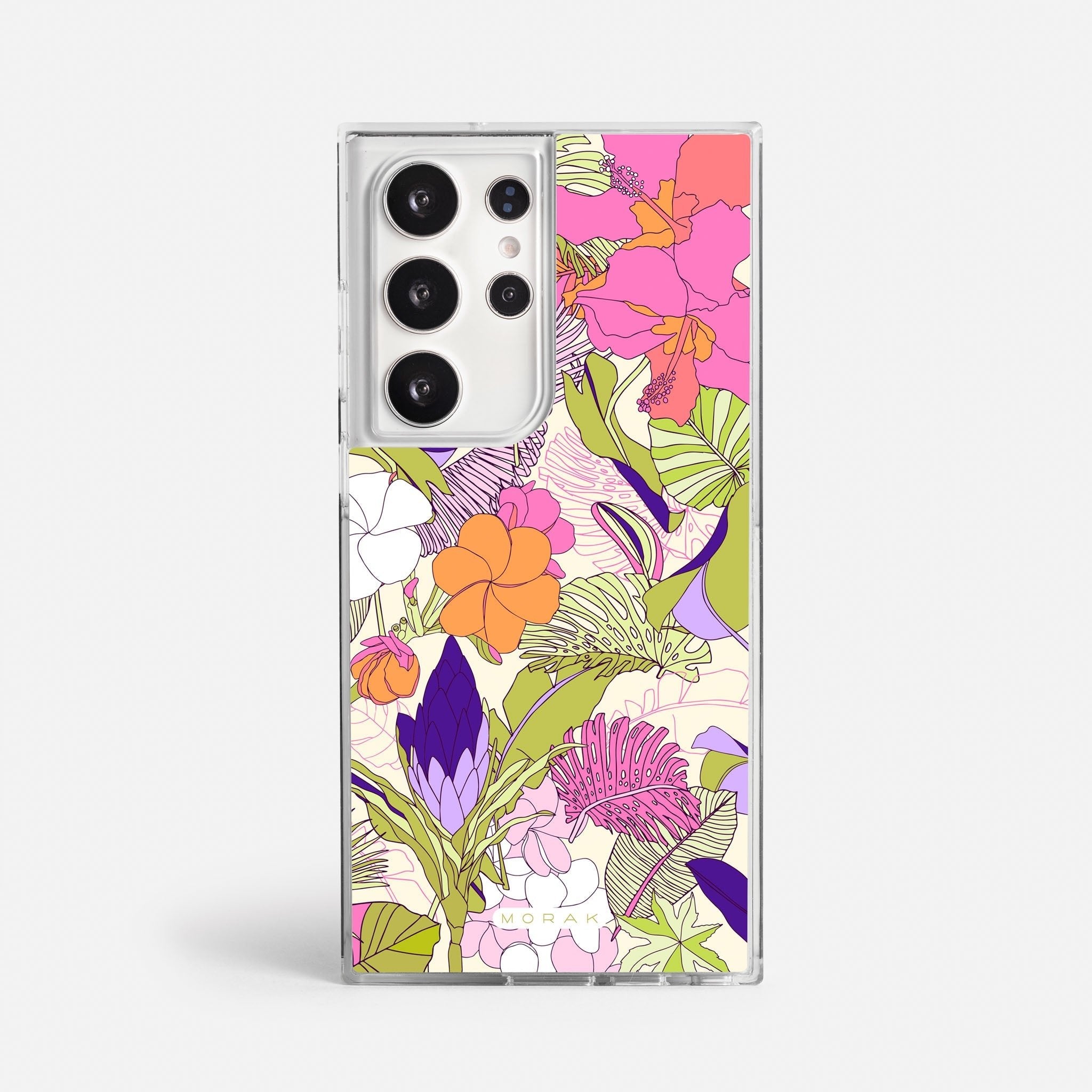 Case Funda Wild Bloom - Blanco Premium Para iPhone 17-12 Samsung S26-S22