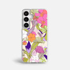 Case Funda Wild Bloom - Blanco Premium Para iPhone 17-12 Samsung S26-S22