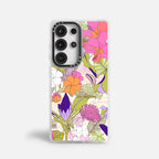 Case Funda Wild Bloom - Blanco Premium Para iPhone 17-12 Samsung S26-S22