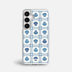 Case Funda Azulejo Marino - Blanco Premium Para iPhone 17-12 Samsung S26-S22