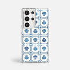 Case Funda Azulejo Marino - Blanco Premium Para iPhone 17-12 Samsung S26-S22