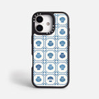 Case Funda Azulejo Marino - Blanco Premium Para iPhone 17-12 Samsung S26-S22