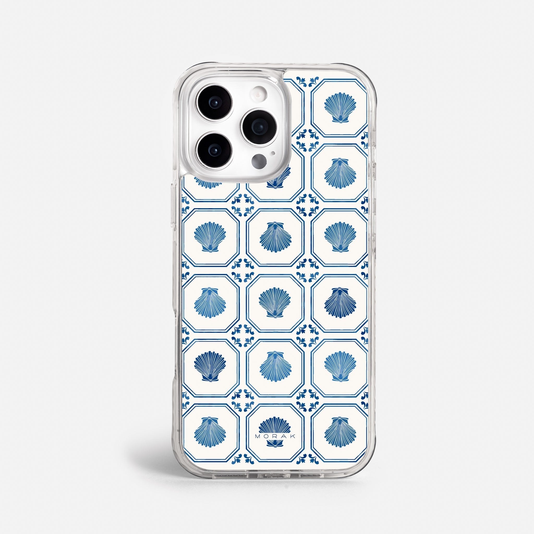 Case Azulejo Marino - Blanco Premium – Protección antigolpe | Diseño colombiano | Morak