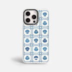 Case Funda Azulejo Marino - Blanco Premium Para iPhone 17-12 Samsung S26-S22