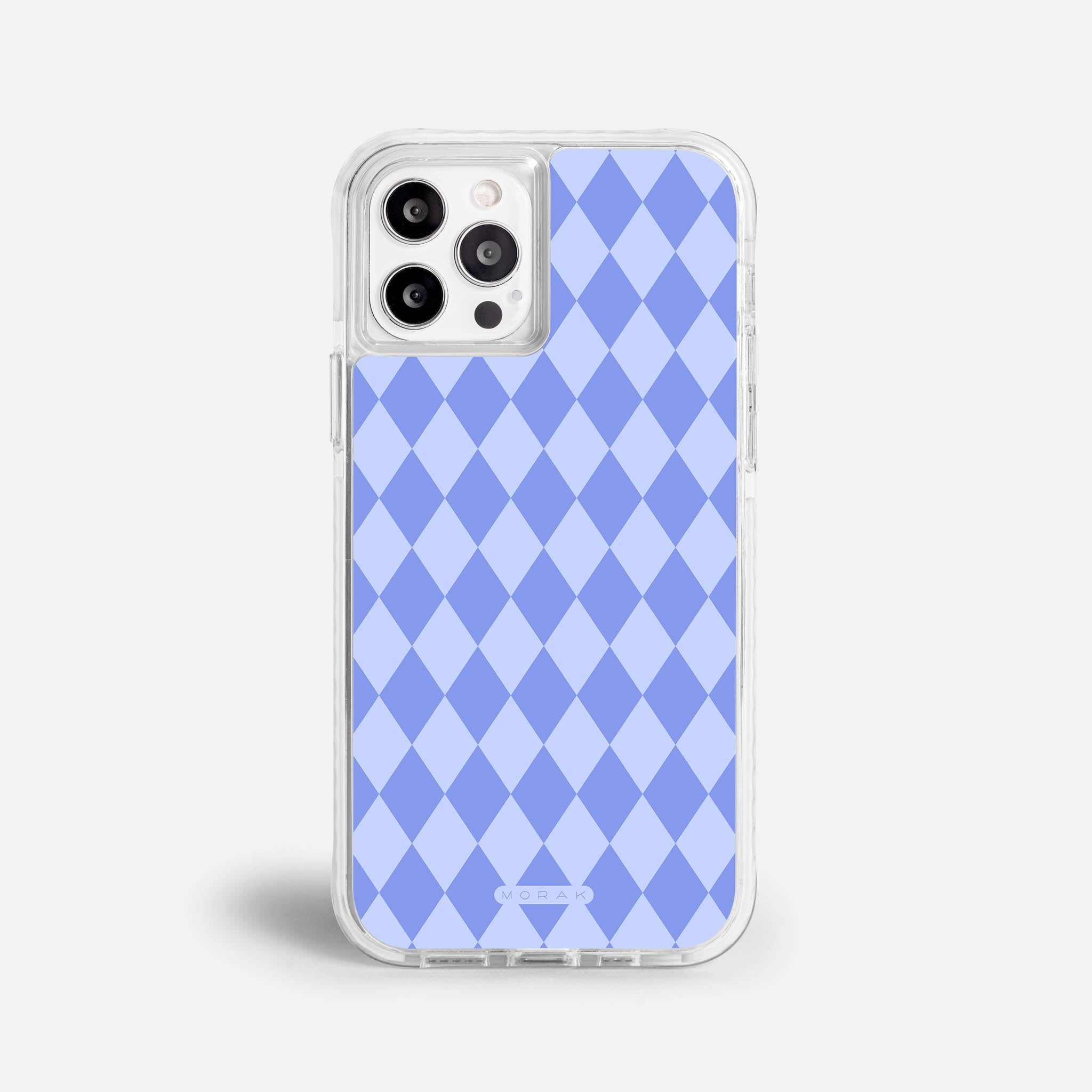 Case Blue Diamonds - Blanco Premium – Protección antigolpe | Diseño colombiano | Morak