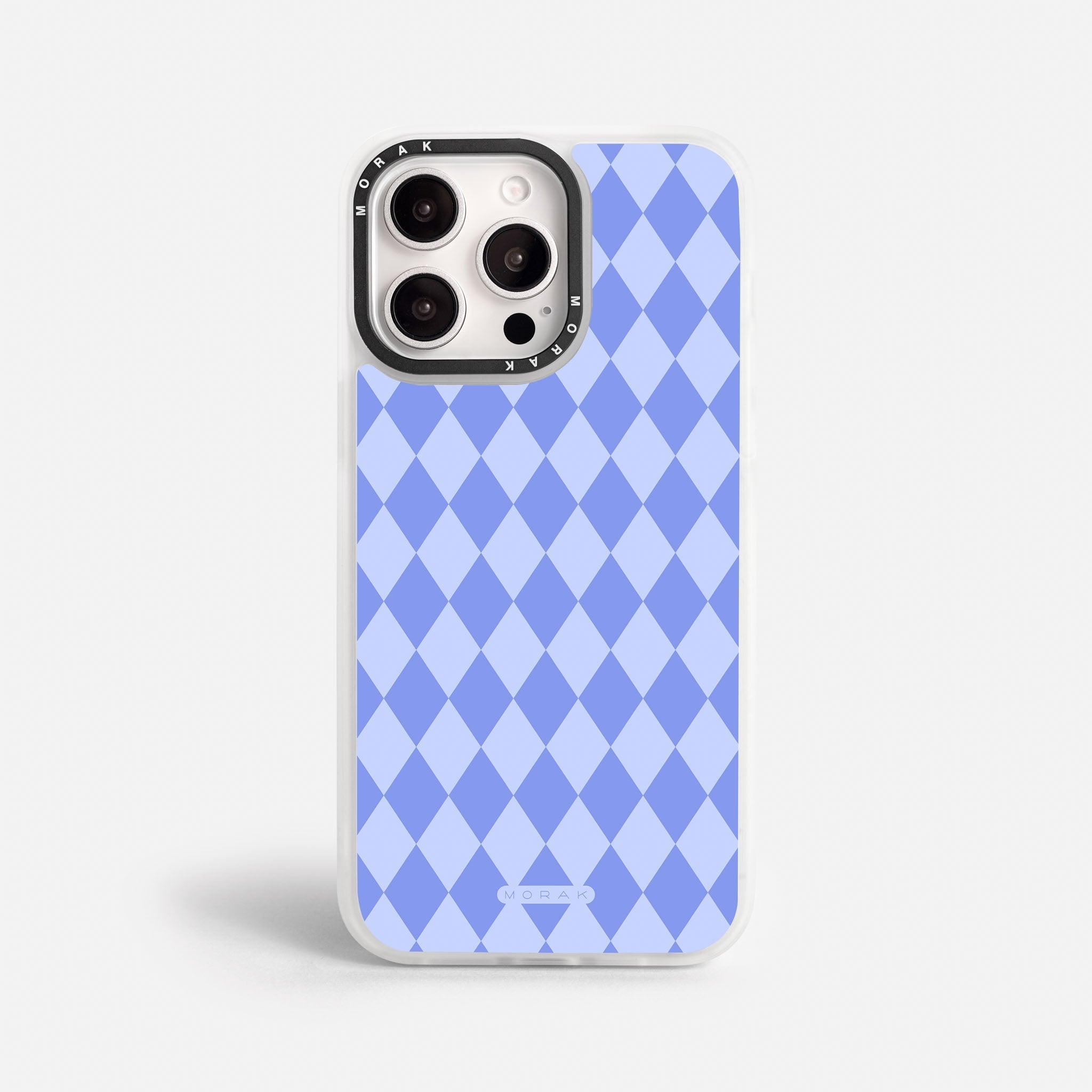 Case Blue Diamonds - Blanco Premium – Protección antigolpe | Diseño colombiano | Morak