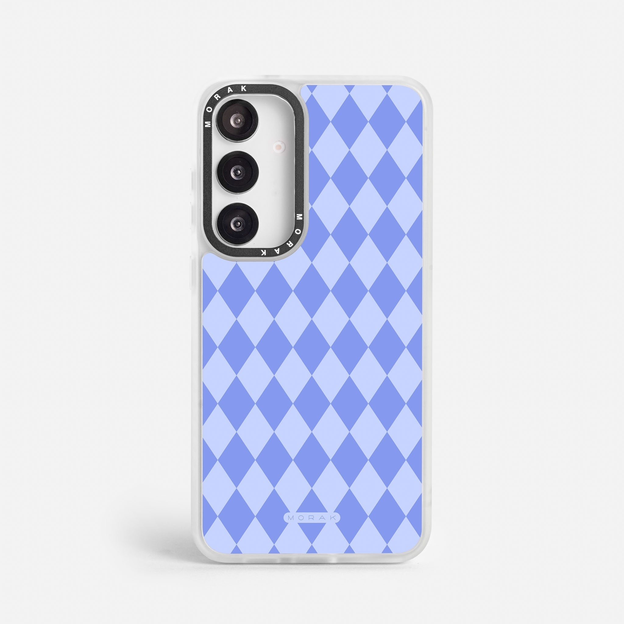 Case Blue Diamonds - Blanco Premium – Protección antigolpe | Diseño colombiano | Morak