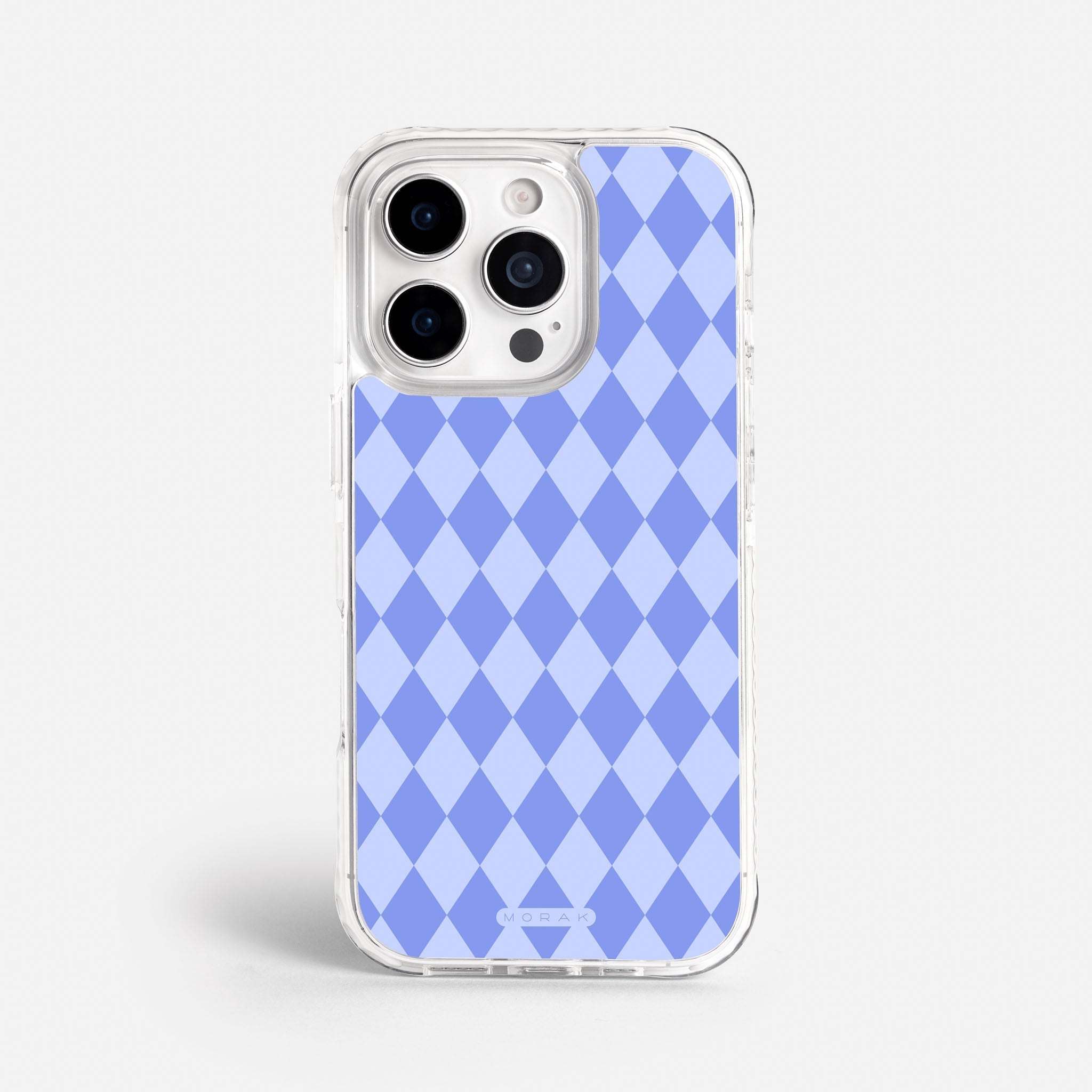 Case Blue Diamonds - Blanco Premium – Protección antigolpe | Diseño colombiano | Morak