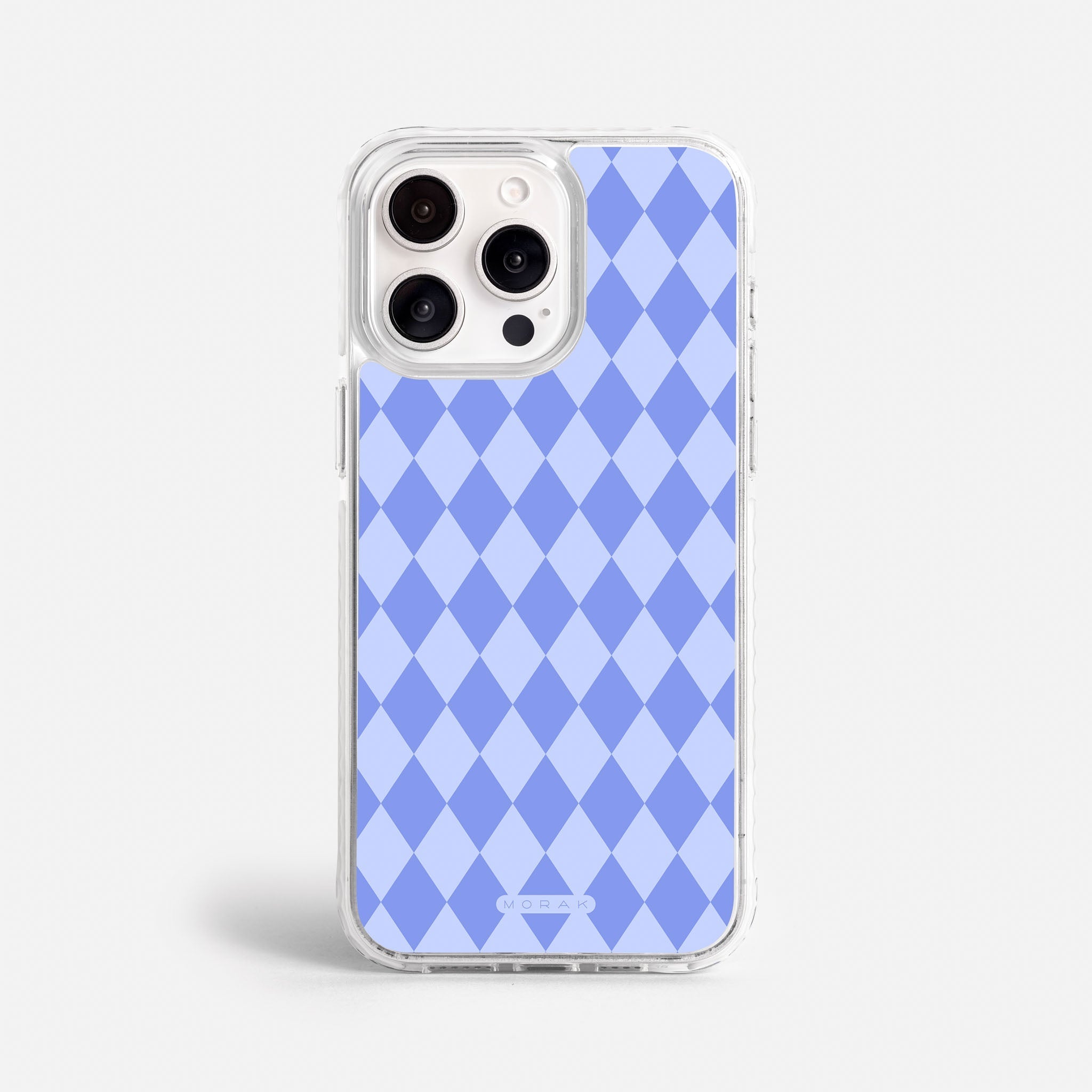 Case Blue Diamonds - Blanco Premium – Protección antigolpe | Diseño colombiano | Morak