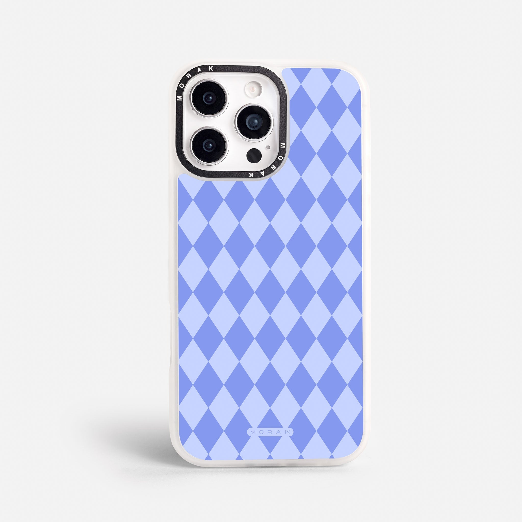 Case Blue Diamonds - Blanco Premium – Protección antigolpe | Diseño colombiano | Morak