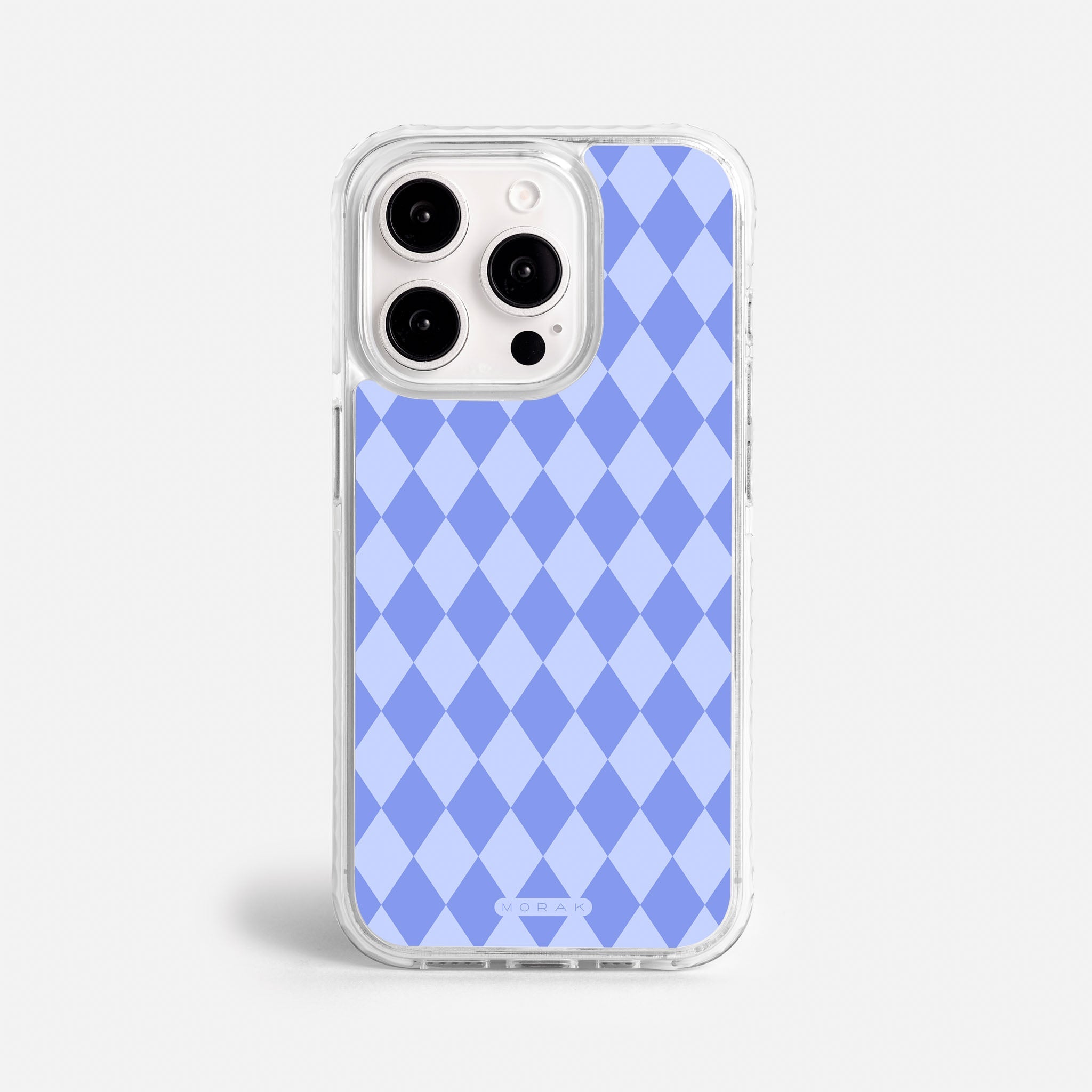 Case Blue Diamonds - Blanco Premium – Protección antigolpe | Diseño colombiano | Morak