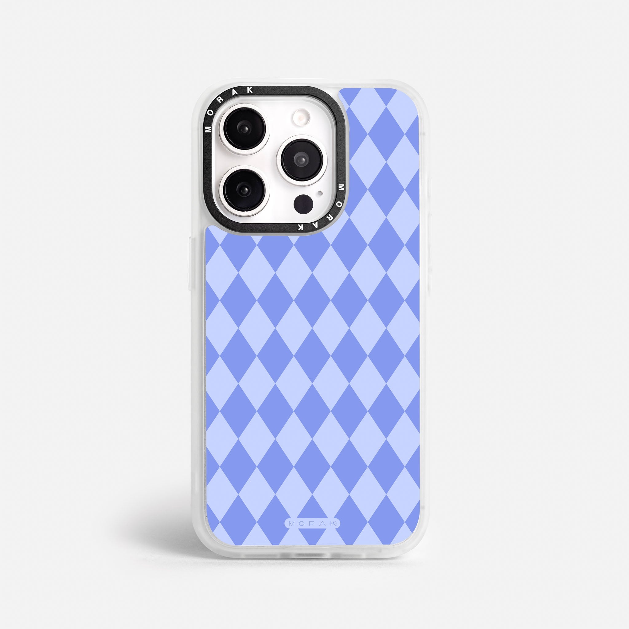 Case Blue Diamonds - Blanco Premium – Protección antigolpe | Diseño colombiano | Morak