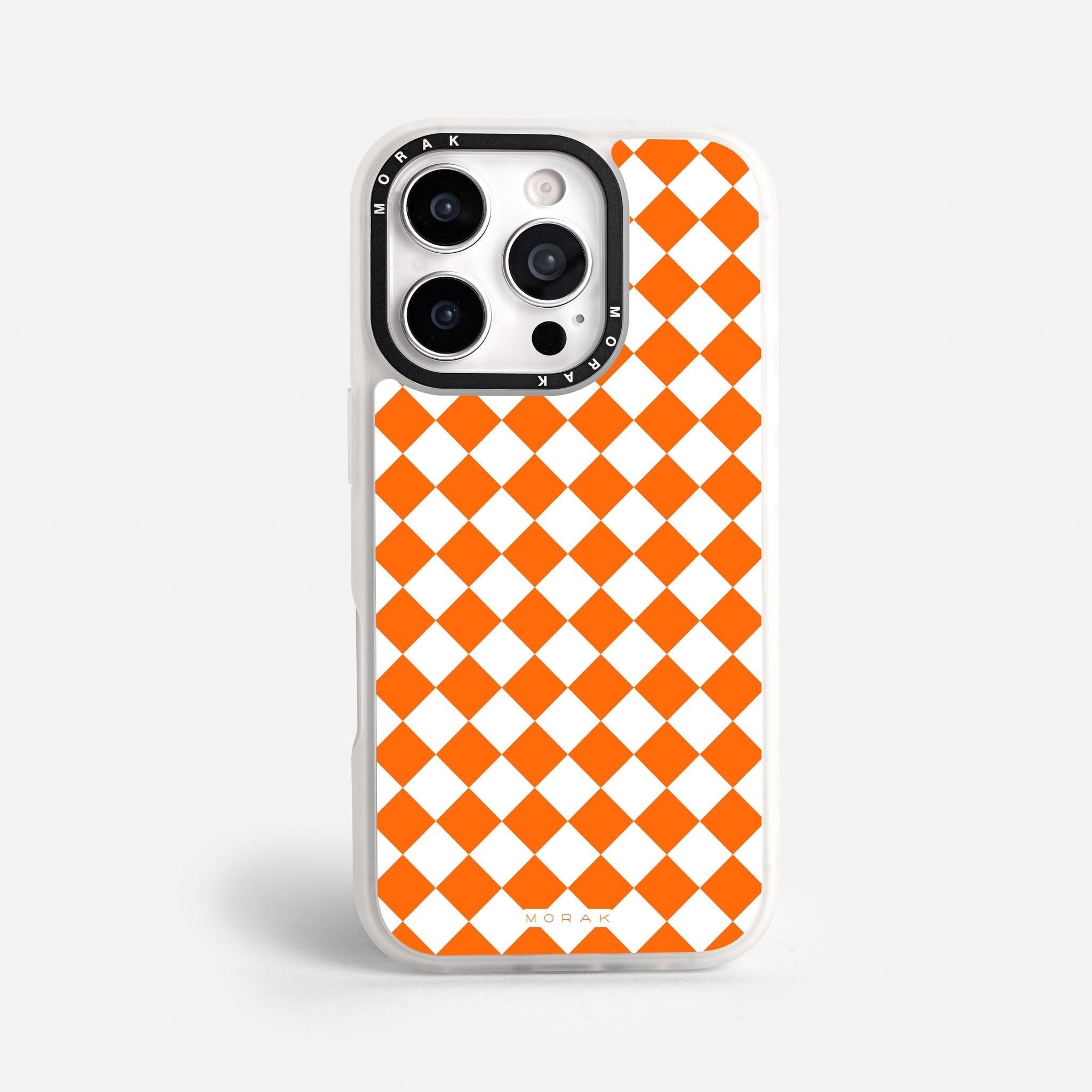 Case Diamantes Naranjas - Blanco Premium – Protección antigolpe | Diseño colombiano | Morak