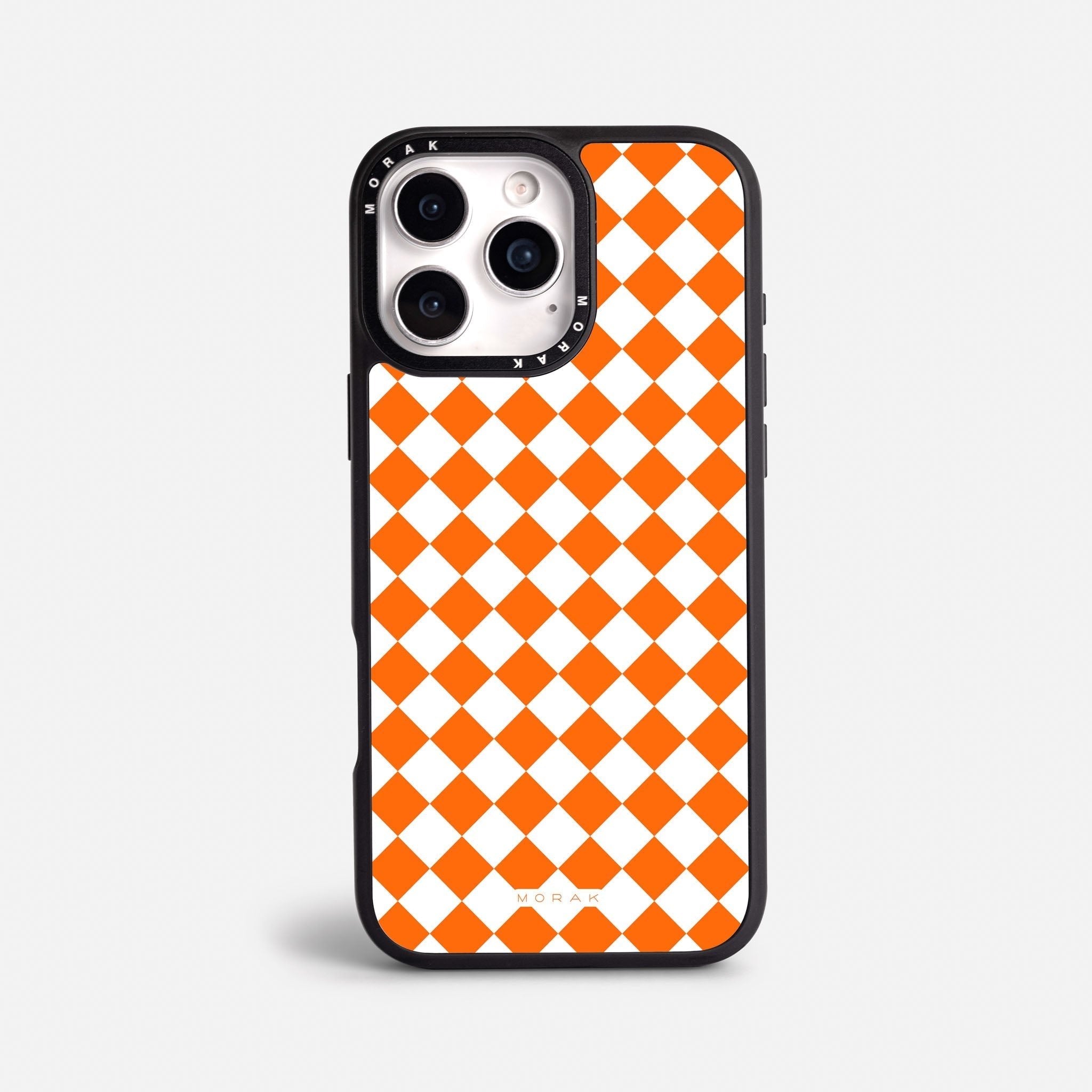 Case Diamantes Naranjas - Blanco Premium – Protección antigolpe | Diseño colombiano | Morak