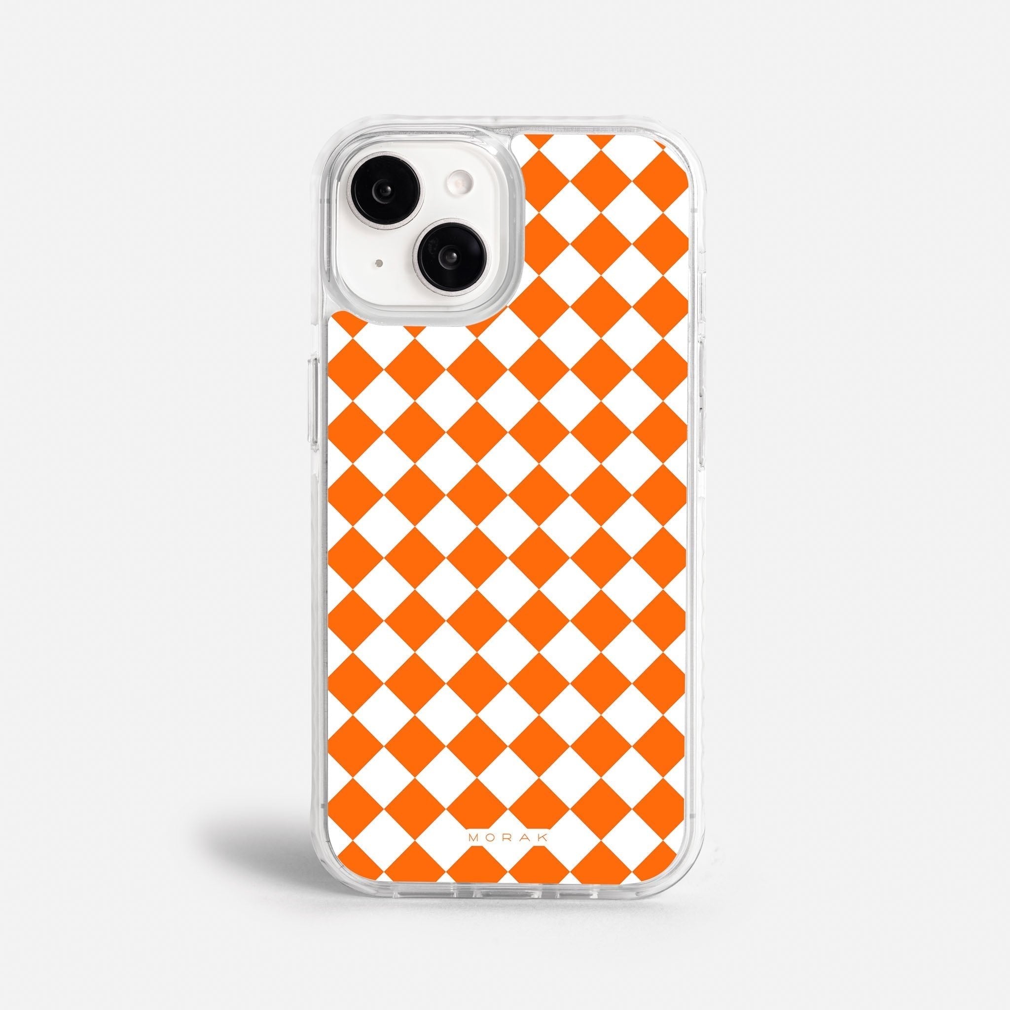 Case Diamantes Naranjas - Blanco Premium – Protección antigolpe | Diseño colombiano | Morak