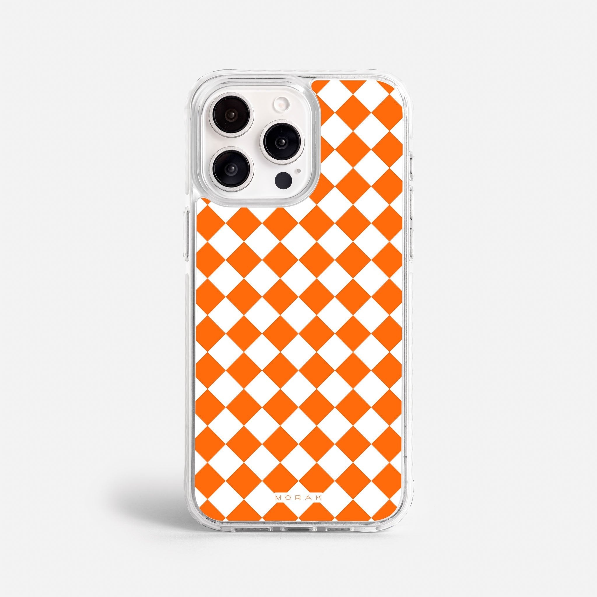 Case Diamantes Naranjas - Blanco Premium – Protección antigolpe | Diseño colombiano | Morak