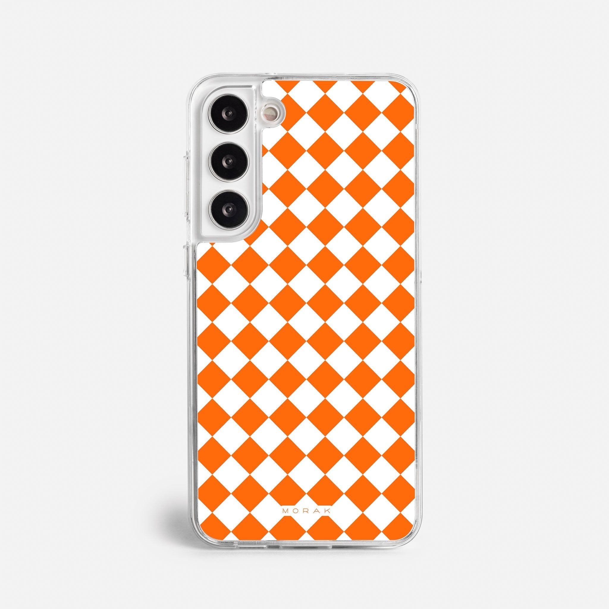 Case Diamantes Naranjas - Blanco Premium – Protección antigolpe | Diseño colombiano | Morak