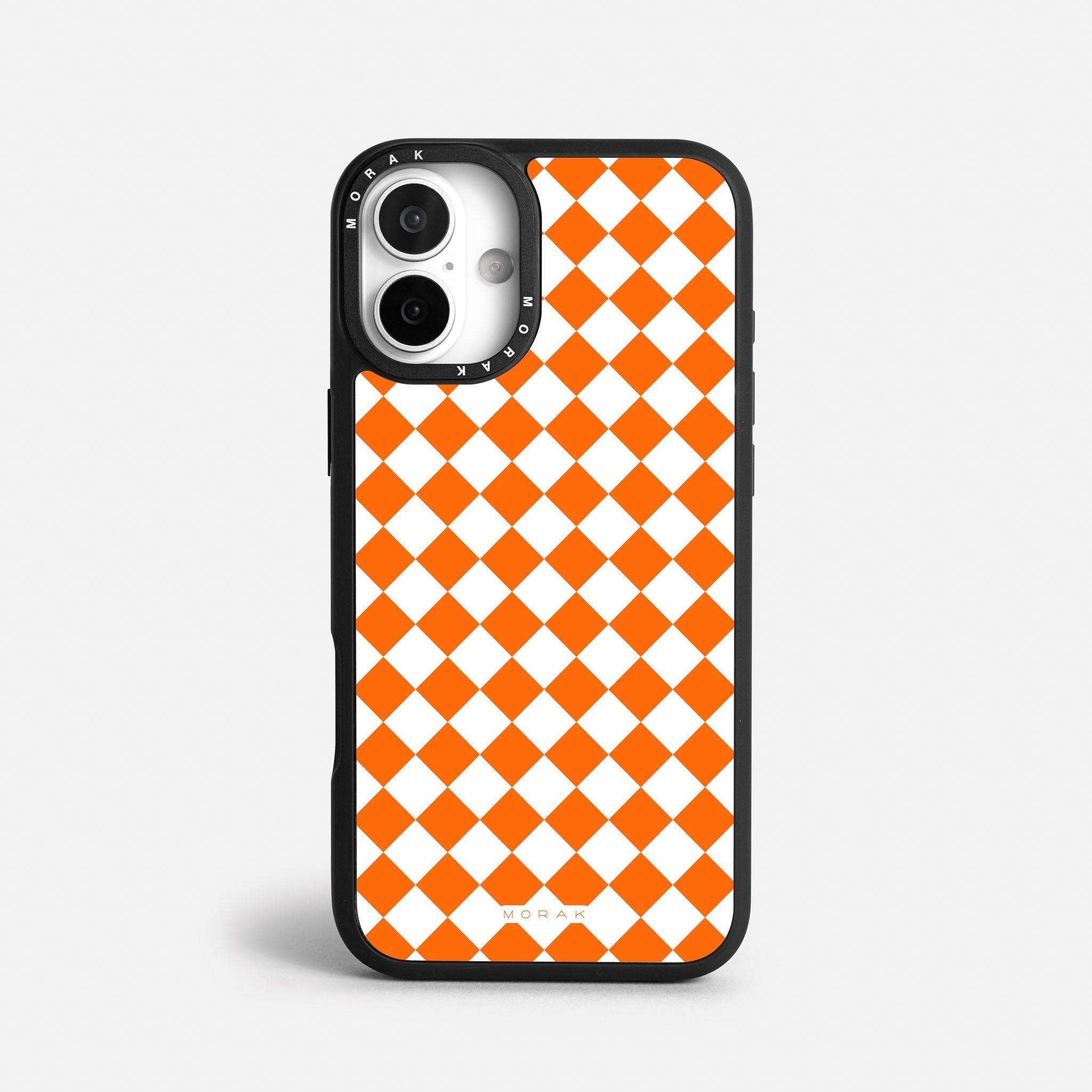 Case Diamantes Naranjas - Blanco Premium – Protección antigolpe | Diseño colombiano | Morak