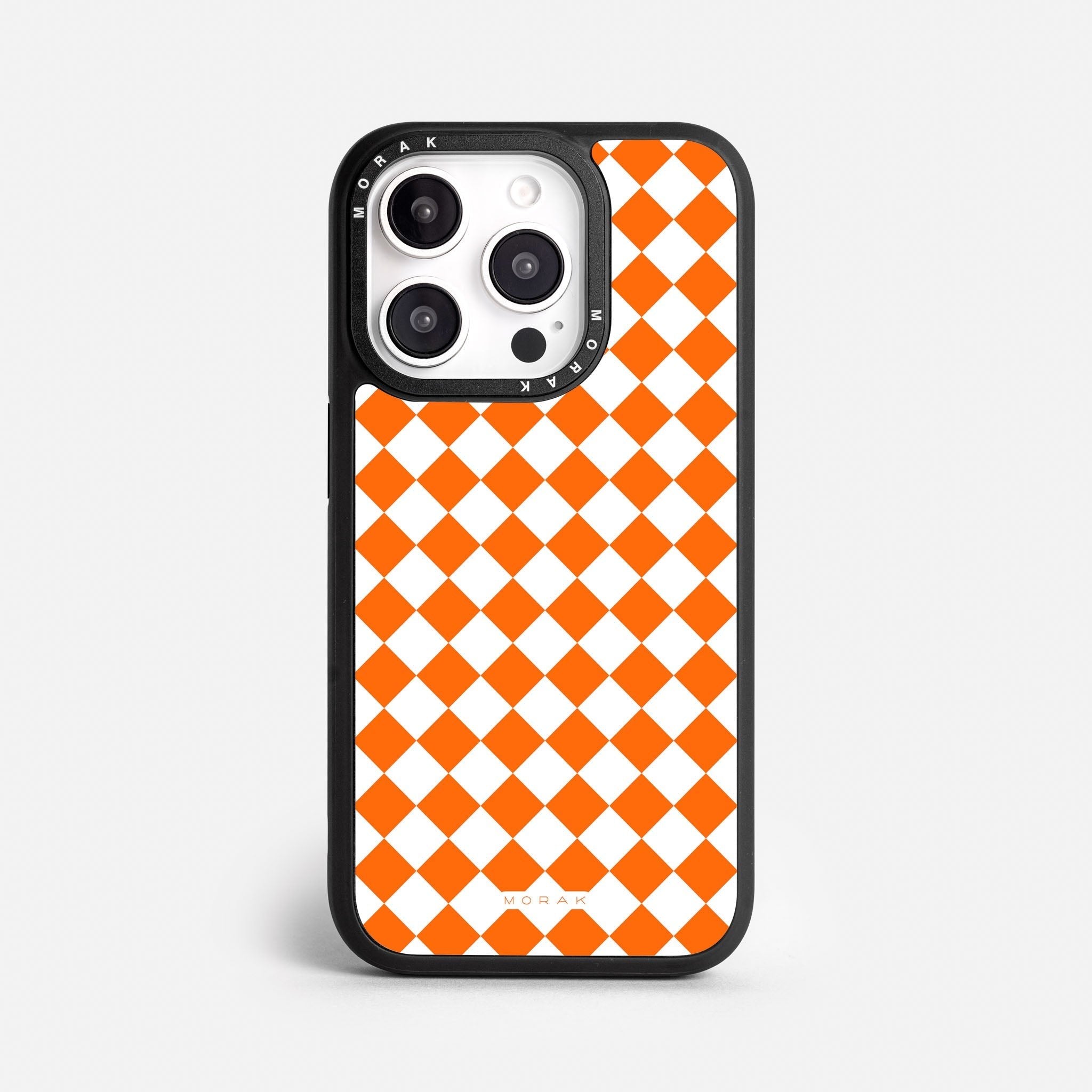 Case Diamantes Naranjas - Blanco Premium – Protección antigolpe | Diseño colombiano | Morak
