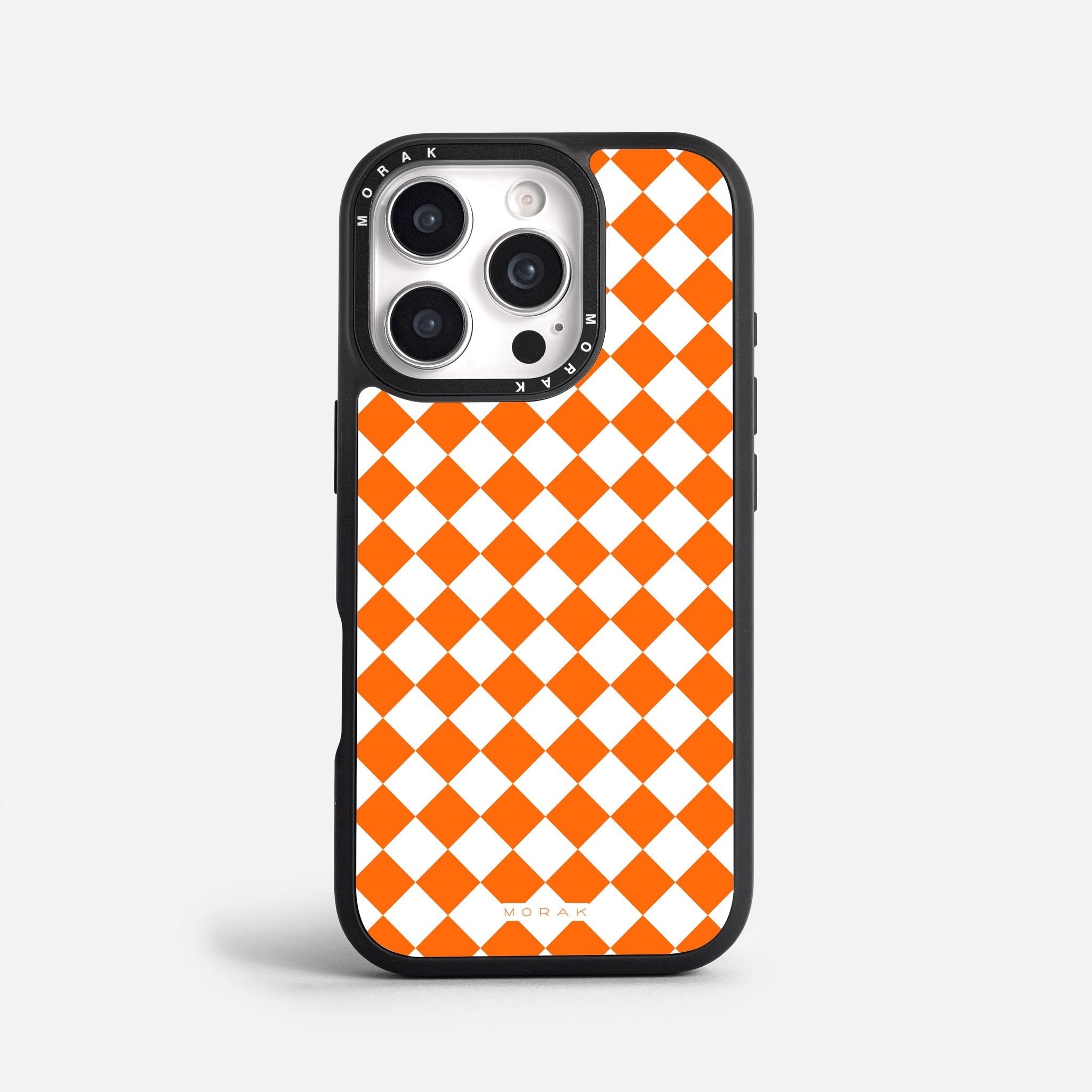 Case Diamantes Naranjas - Blanco Premium – Protección antigolpe | Diseño colombiano | Morak