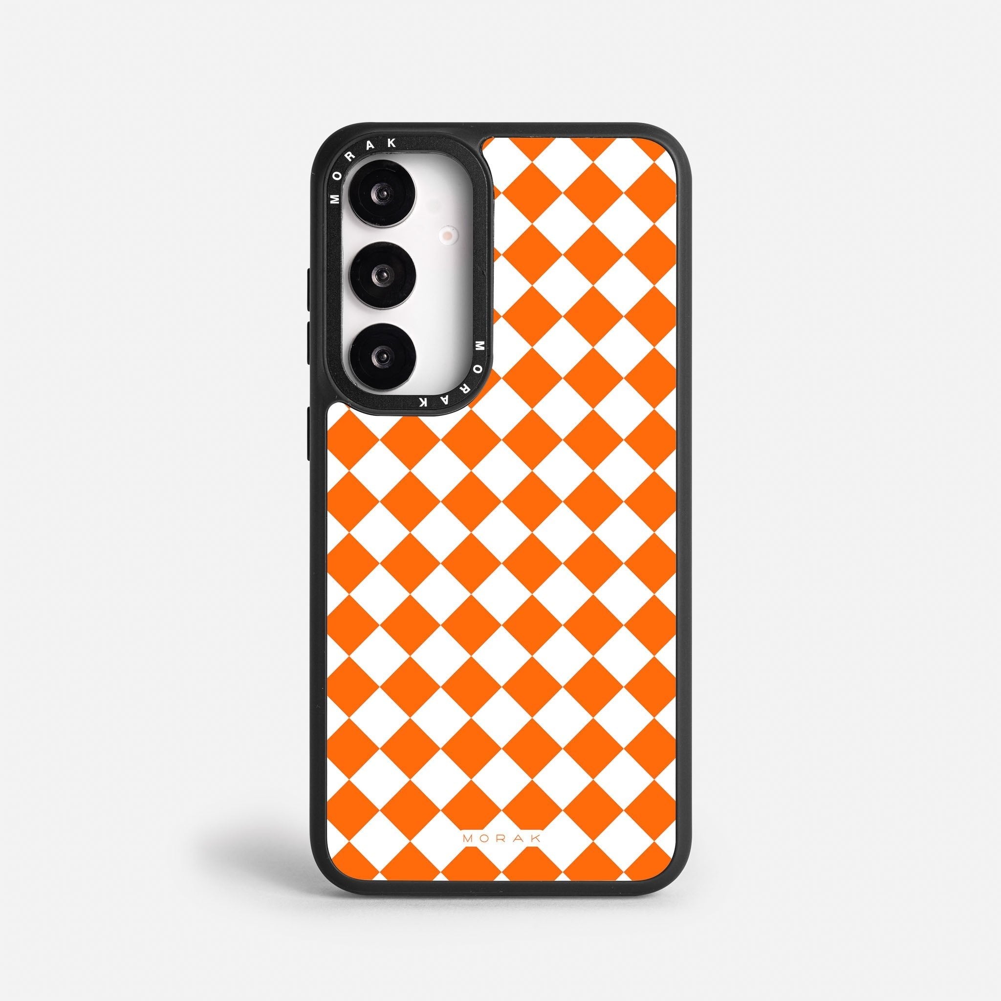 Case Diamantes Naranjas - Blanco Premium – Protección antigolpe | Diseño colombiano | Morak