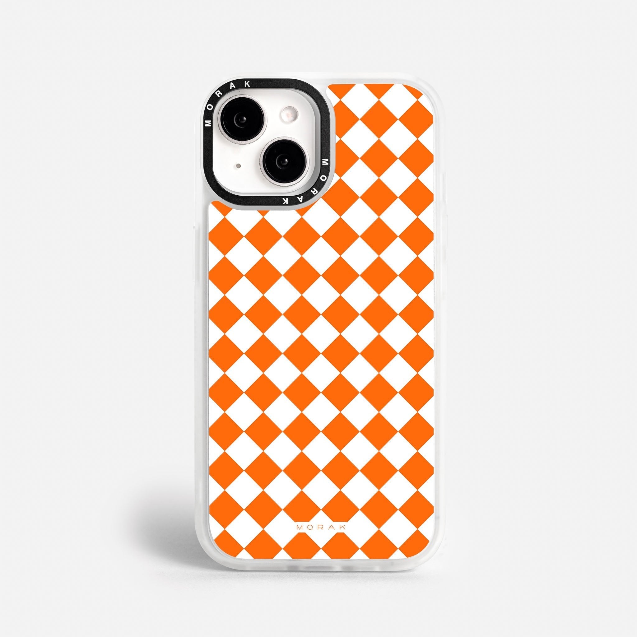 Case Diamantes Naranjas - Blanco Premium – Protección antigolpe | Diseño colombiano | Morak