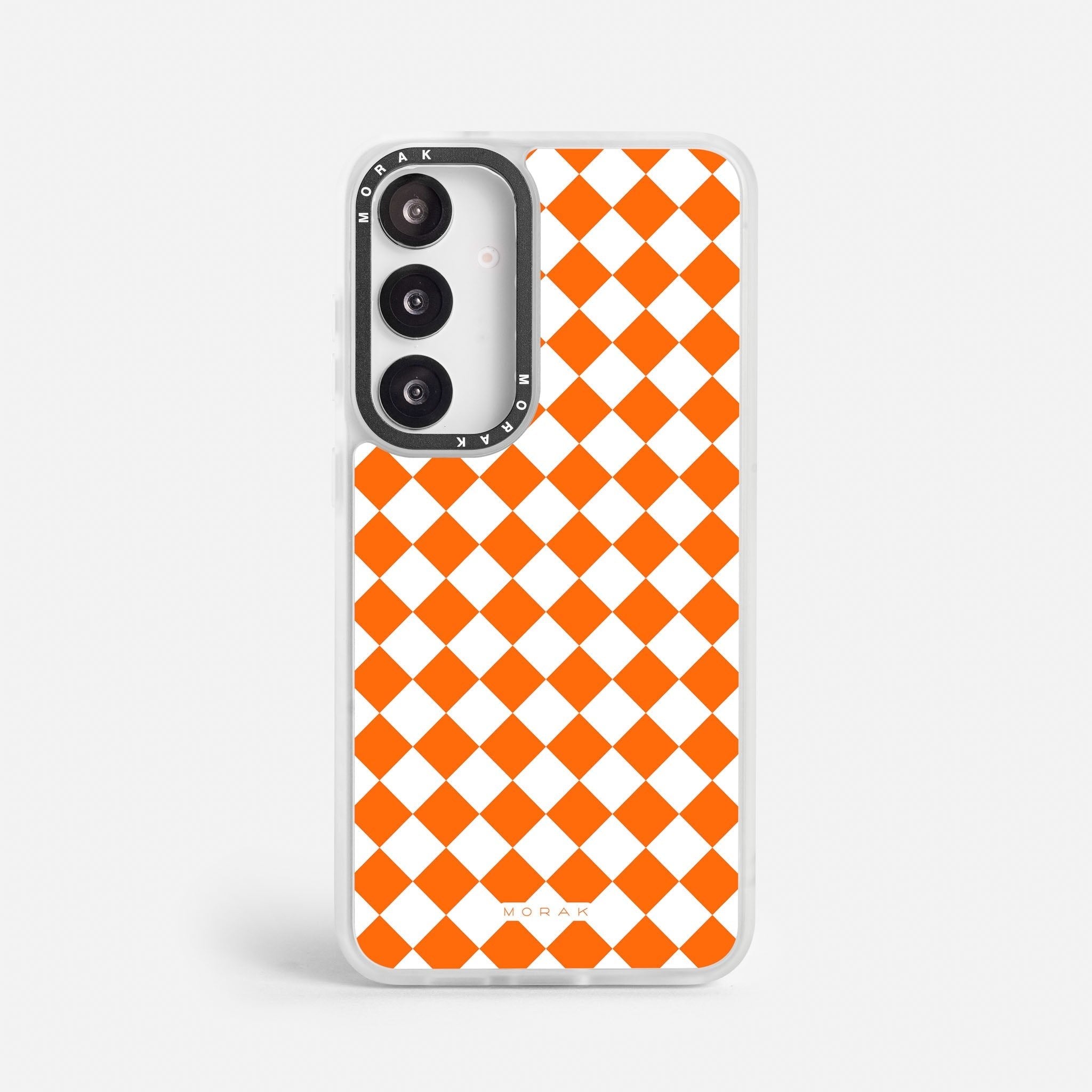 Case Diamantes Naranjas - Blanco Premium – Protección antigolpe | Diseño colombiano | Morak