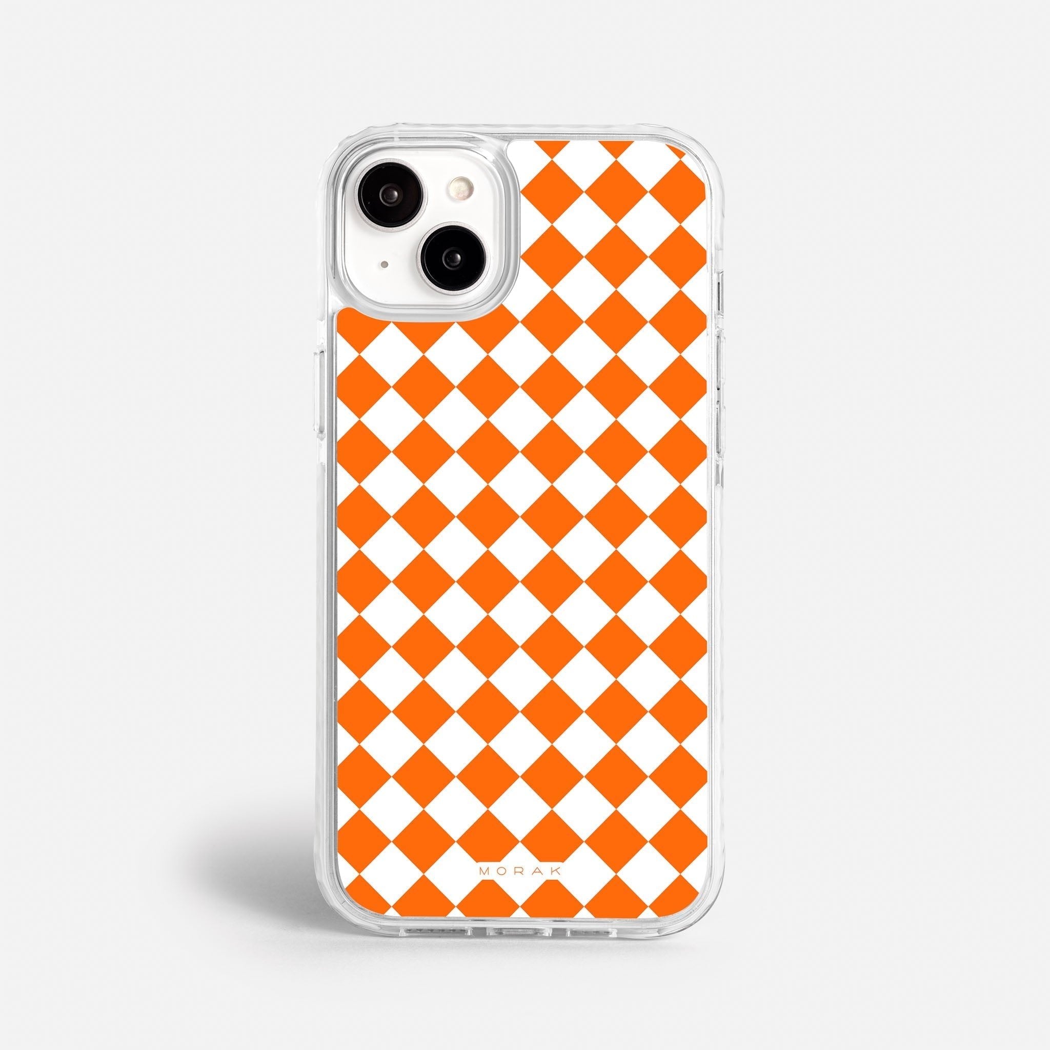 Case Diamantes Naranjas - Blanco Premium – Protección antigolpe | Diseño colombiano | Morak