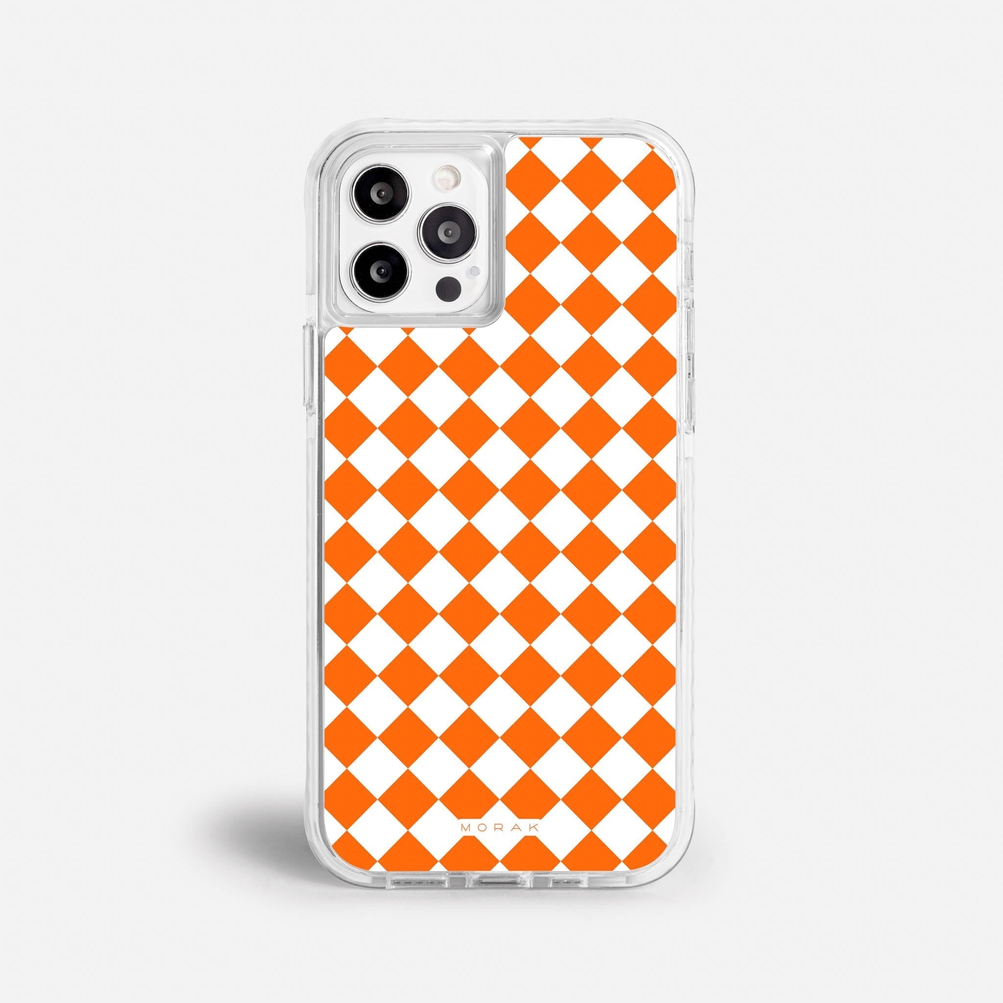 Case Diamantes Naranjas - Blanco Premium – Protección antigolpe | Diseño colombiano | Morak