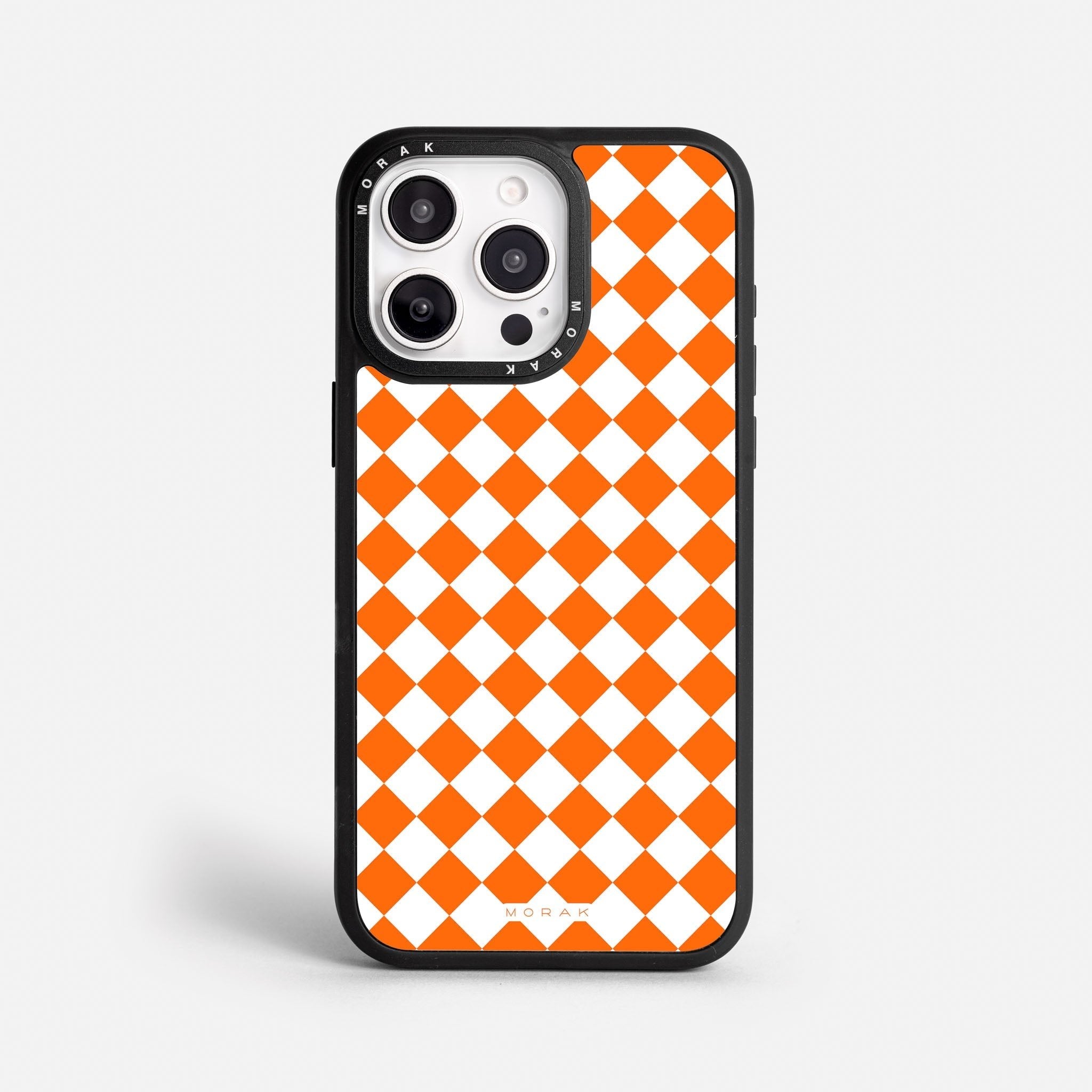 Case Diamantes Naranjas - Blanco Premium – Protección antigolpe | Diseño colombiano | Morak
