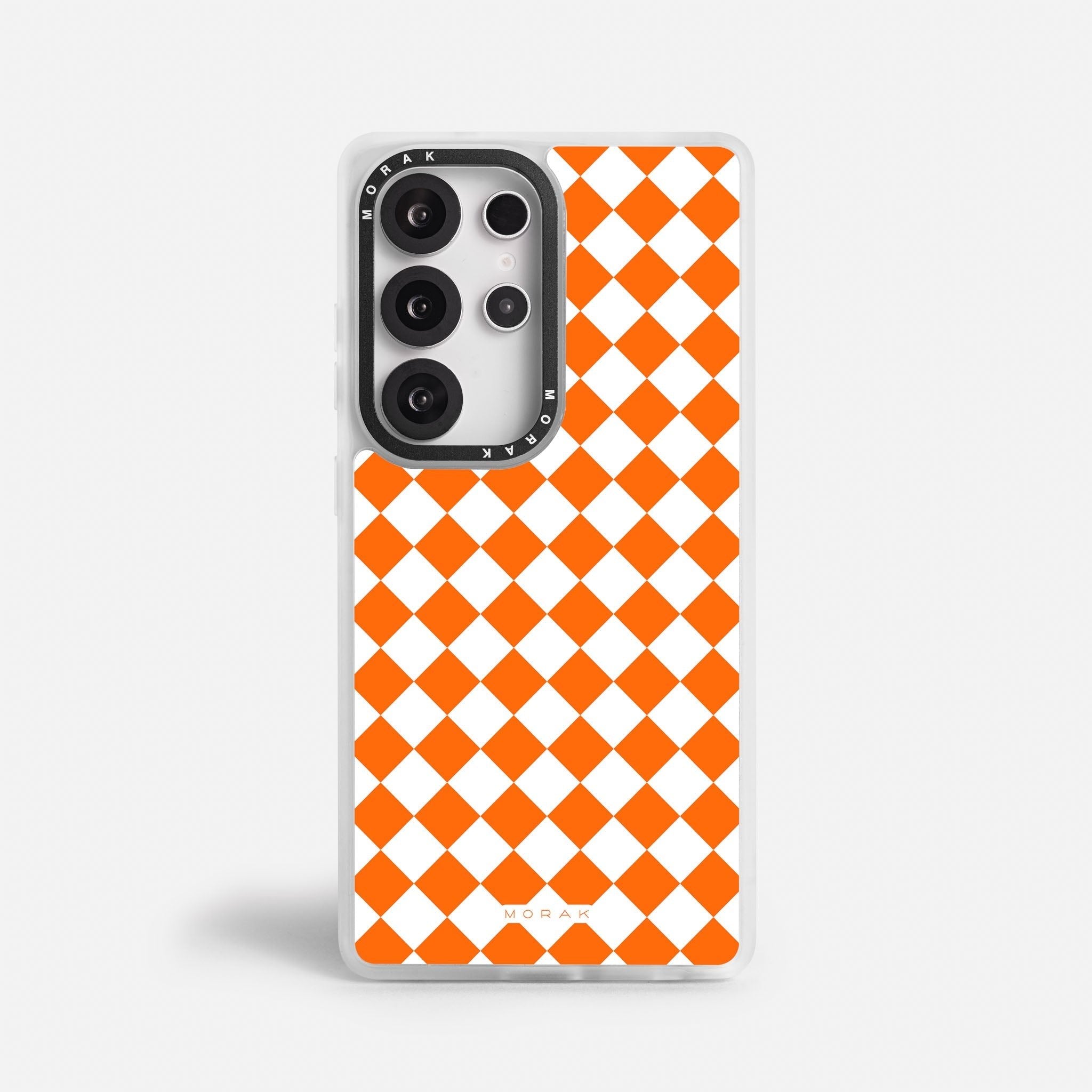Case Diamantes Naranjas - Blanco Premium – Protección antigolpe | Diseño colombiano | Morak