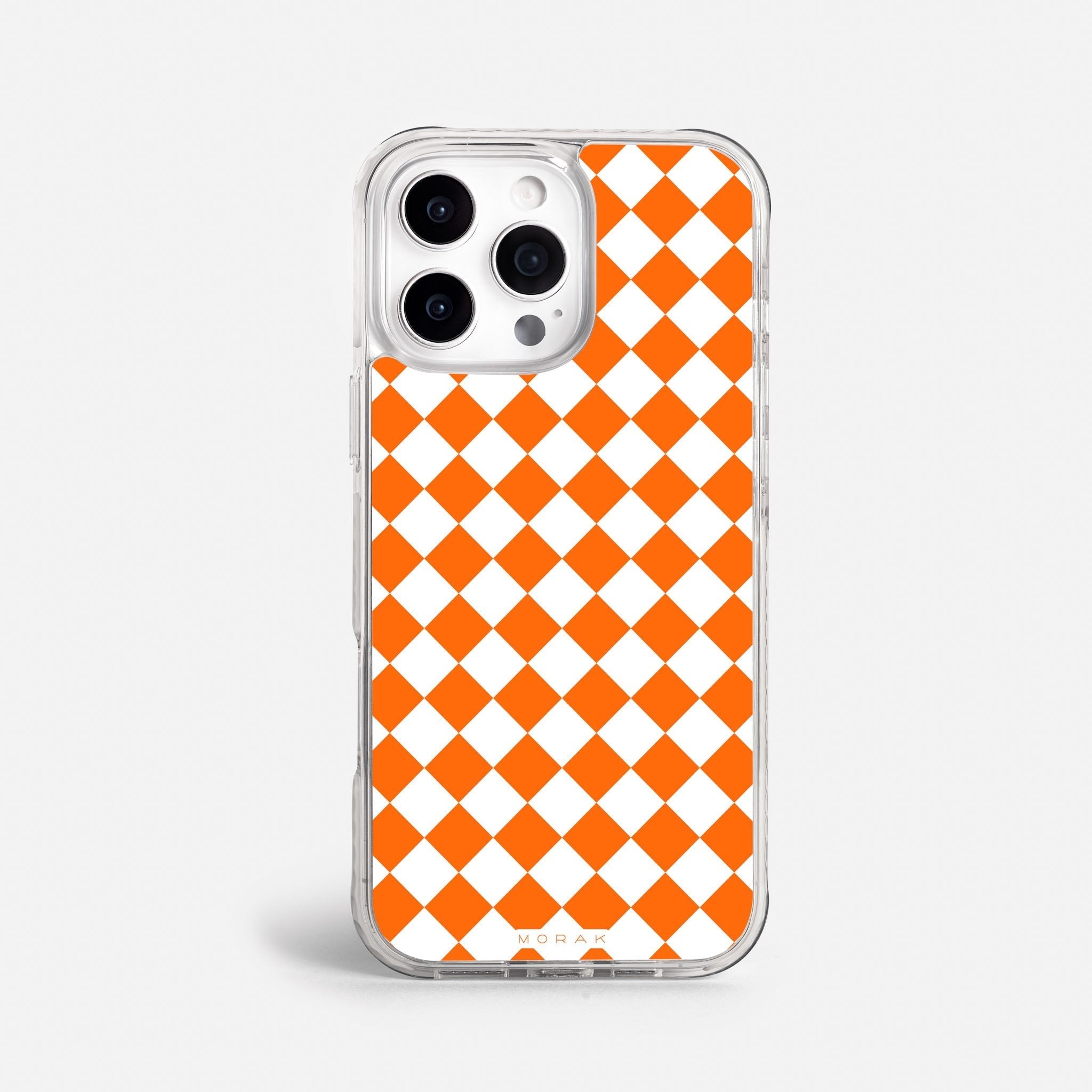 Case Diamantes Naranjas - Blanco Premium – Protección antigolpe | Diseño colombiano | Morak