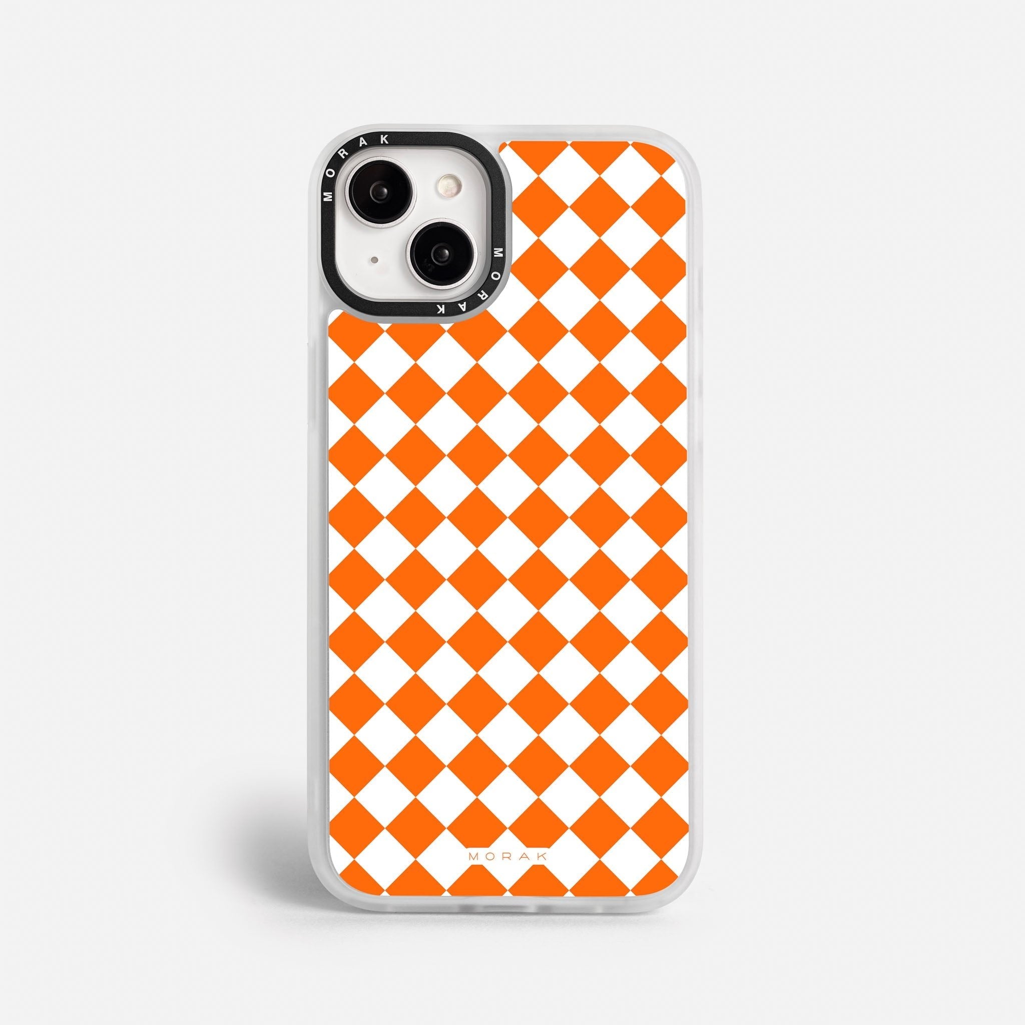 Case Diamantes Naranjas - Blanco Premium – Protección antigolpe | Diseño colombiano | Morak